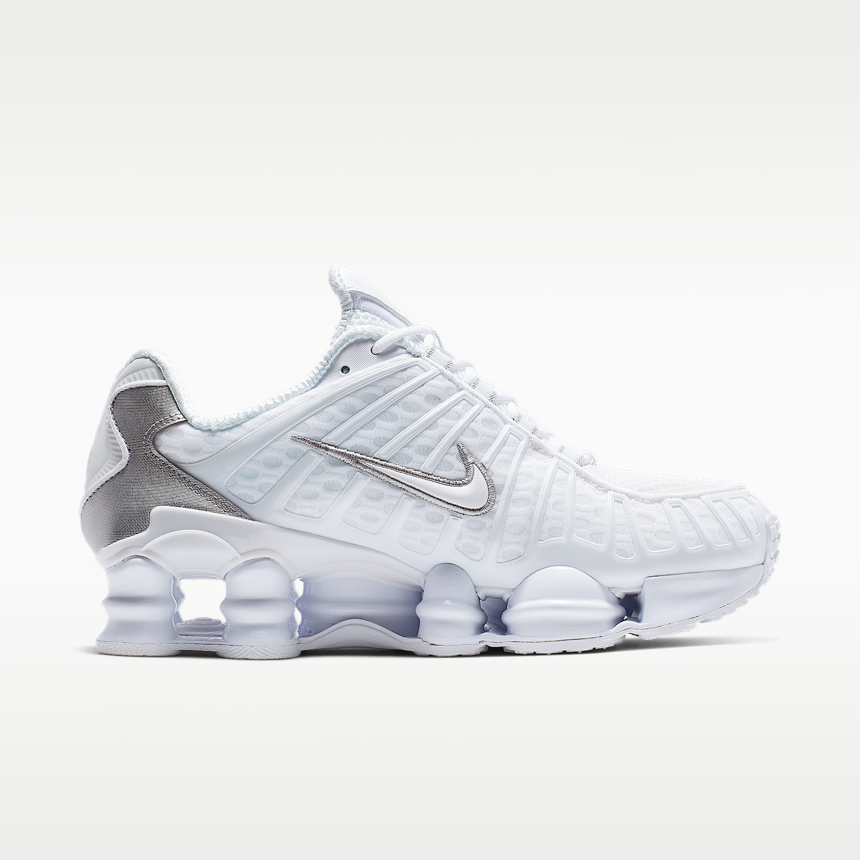 Nike Shox TL Schuh (Damen) – Weiß/Metallic Silver/Max Orange/Weiß