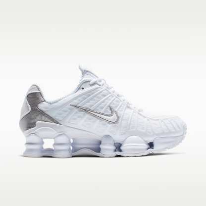 Nike Shox TL Schuh (Damen) – Weiß/Metallic Silver/Max Orange/Weiß