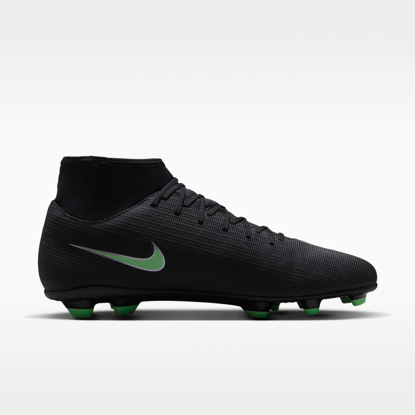 Nike Mercurial Superfly 11 Club High-Top-Fußballschuh für verschiedene Böden – Schwarz/Schwarz/Illusion Green