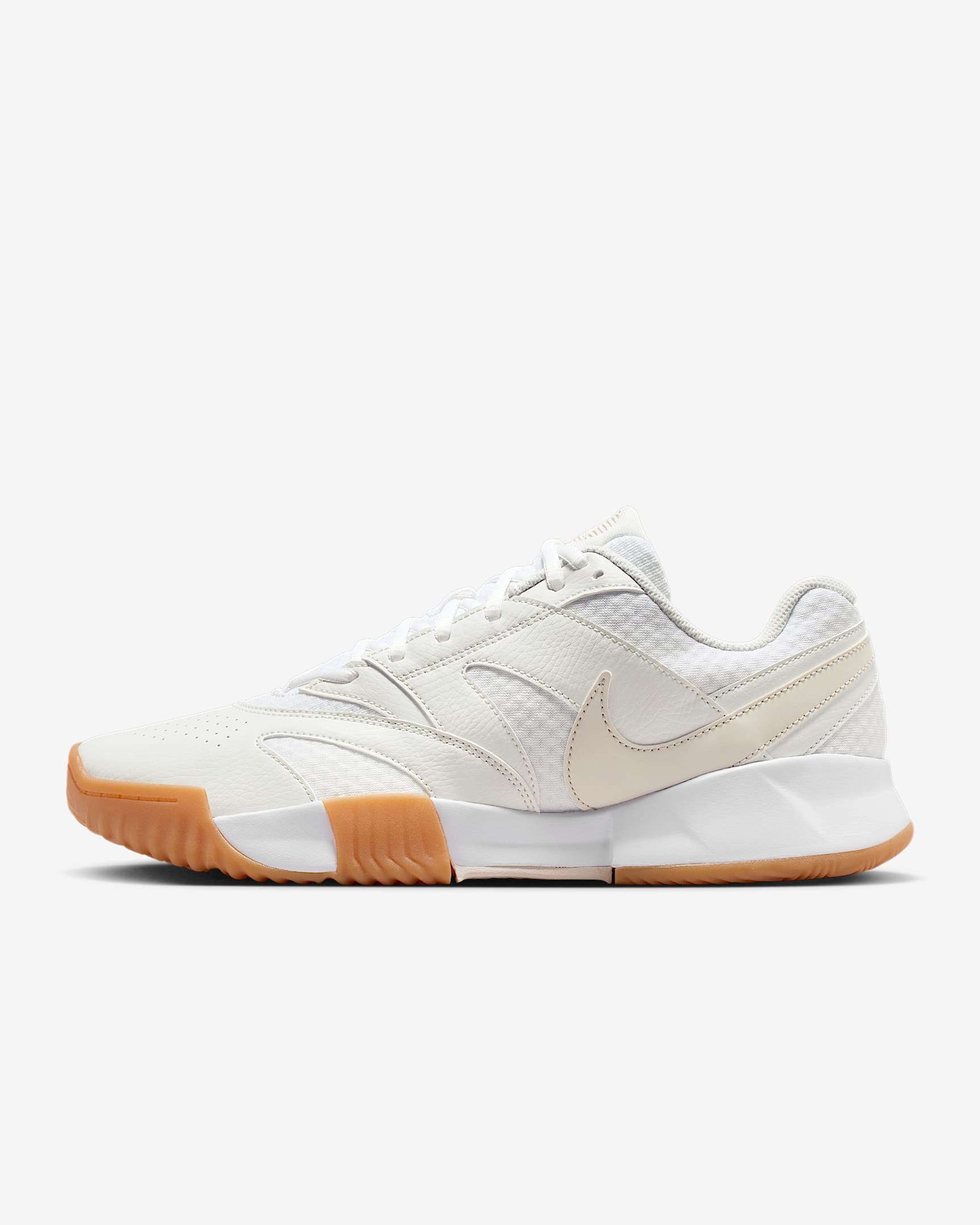 NikeCourt Lite 4 Herren-Tennisschuh für Sandplätze – Weiß/Summit White/Linen/Light Orewood Brown