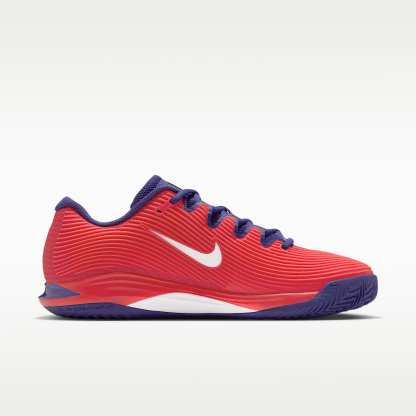 Nike Vapor 12 PRM Tennisschuhe für Clay Courts (Herren) – Weiß/Dark Concord/Bright Crimson/Burgundy Ash