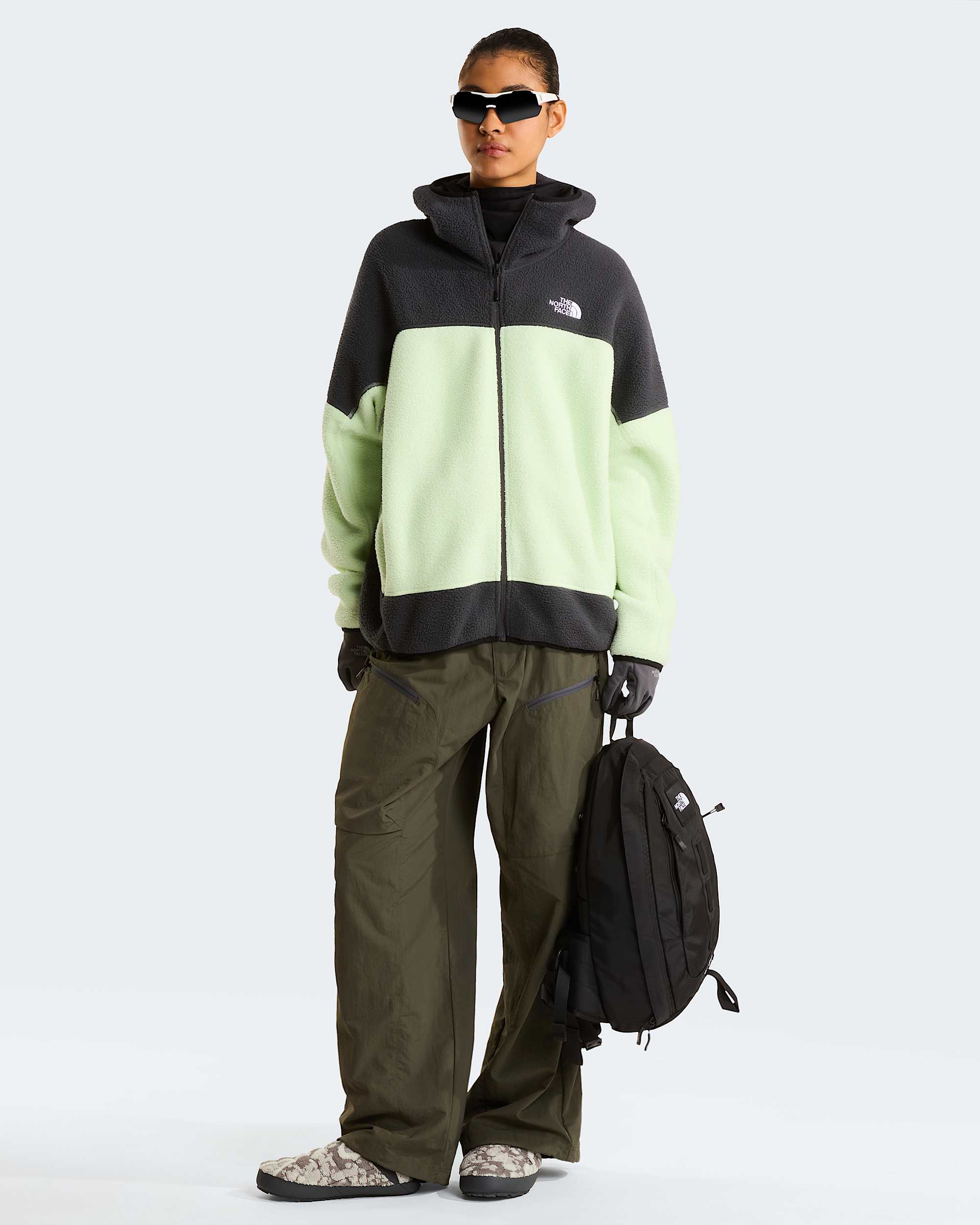 NSE Mask Fleecejacke für Herren – Calcified Lime-Anthracite Grey