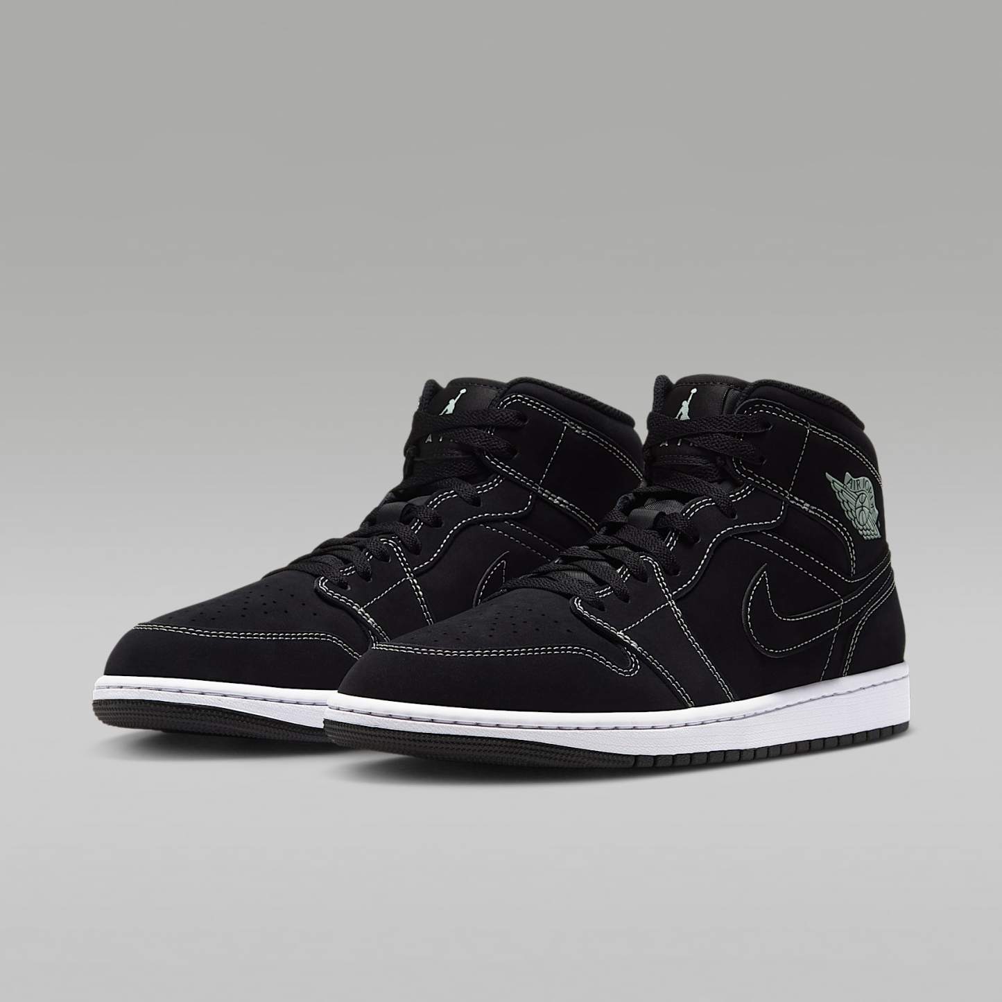 Air Jordan 1 Mid Herrenschuh – Schwarz/Schwarz/Pistachio Frost