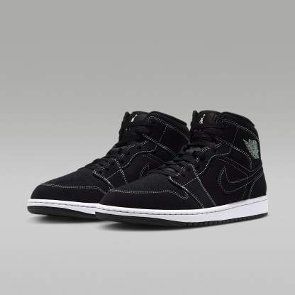 Air Jordan 1 Mid Herrenschuh – Schwarz/Schwarz/Pistachio Frost