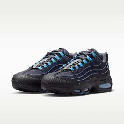 Nike Air Max 95 Big Bubble Tech Schuh (Herren) – Schwarz/Iron Grey/Metallic Silver/University Blue