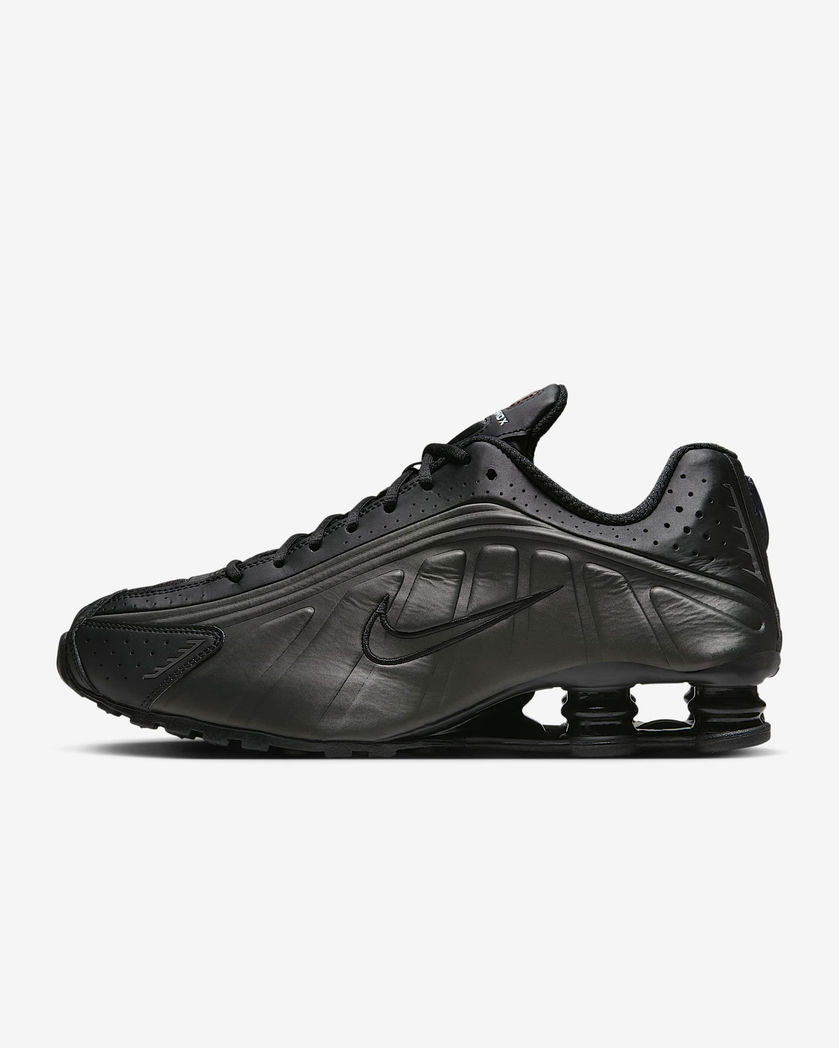 Nike Shox R4 Schuh (Herren) – Schwarz/Schwarz/Bright Crimson/Schwarz