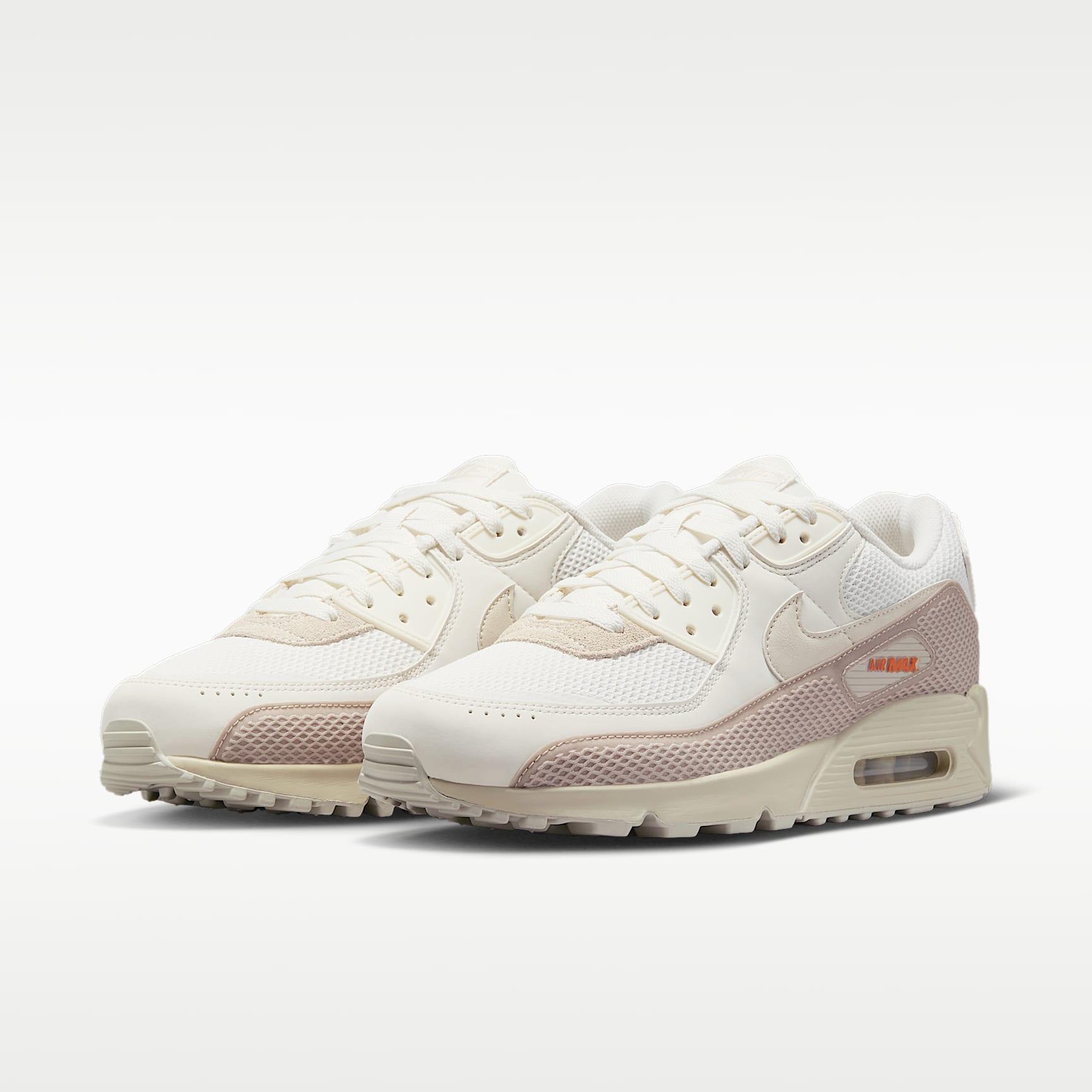 Nike Air Max 90 Premium Schuh (Herren) – Phantom/Cream II/Safety Orange/Light Orewood Brown
