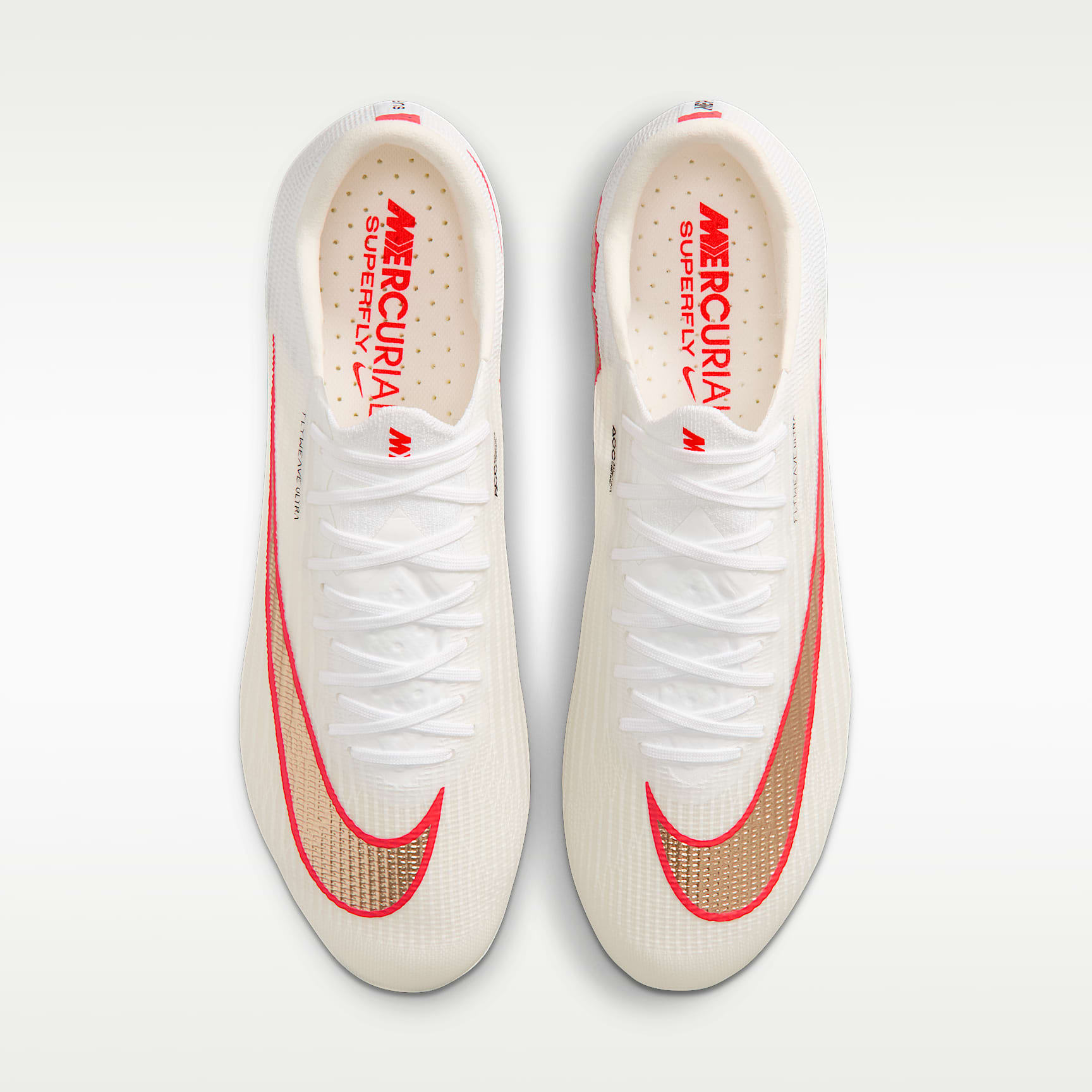 Nike Mercurial Superfly 11 Elite Low-Top-Fußballschuh für weichen Rasen – Weiß/Bright Crimson/Blur