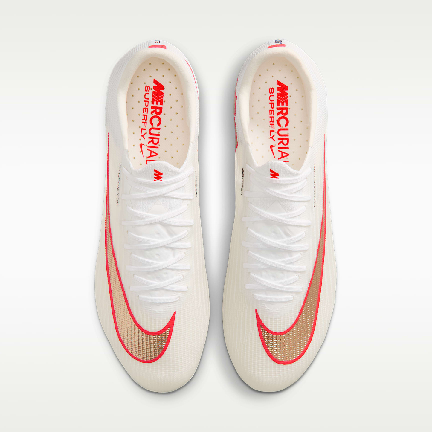 Nike Mercurial Superfly 11 Elite Low-Top-Fußballschuh für weichen Rasen – Weiß/Bright Crimson/Blur