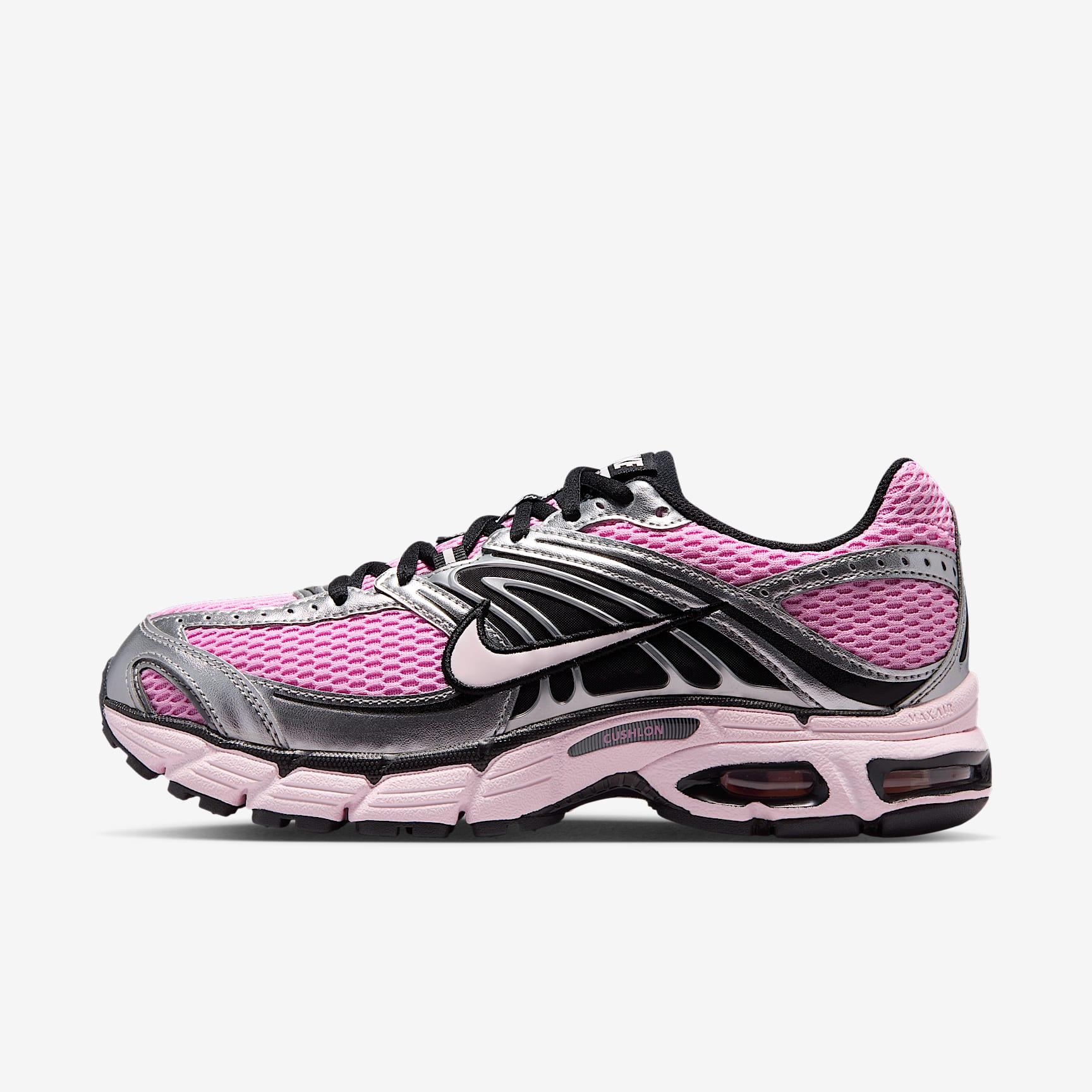 Nike Air Max Moto 2K Schuh mit reflektierenden Akzenten (Damen) – Pink Rise/Metallic Silver/Schwarz/Pearl Pink
