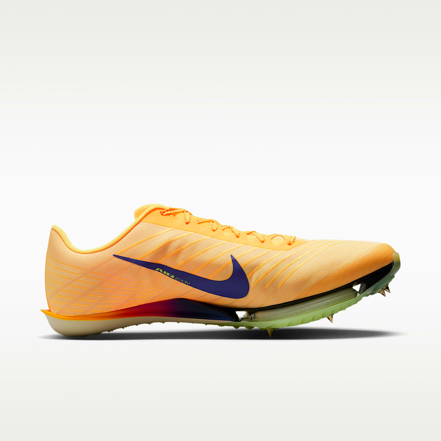 Nike Maxfly 2 Leichtathletik-Sprint-Spikes – Citron Pulse/Volt Ice/Vivid Purple/Indigo Burst