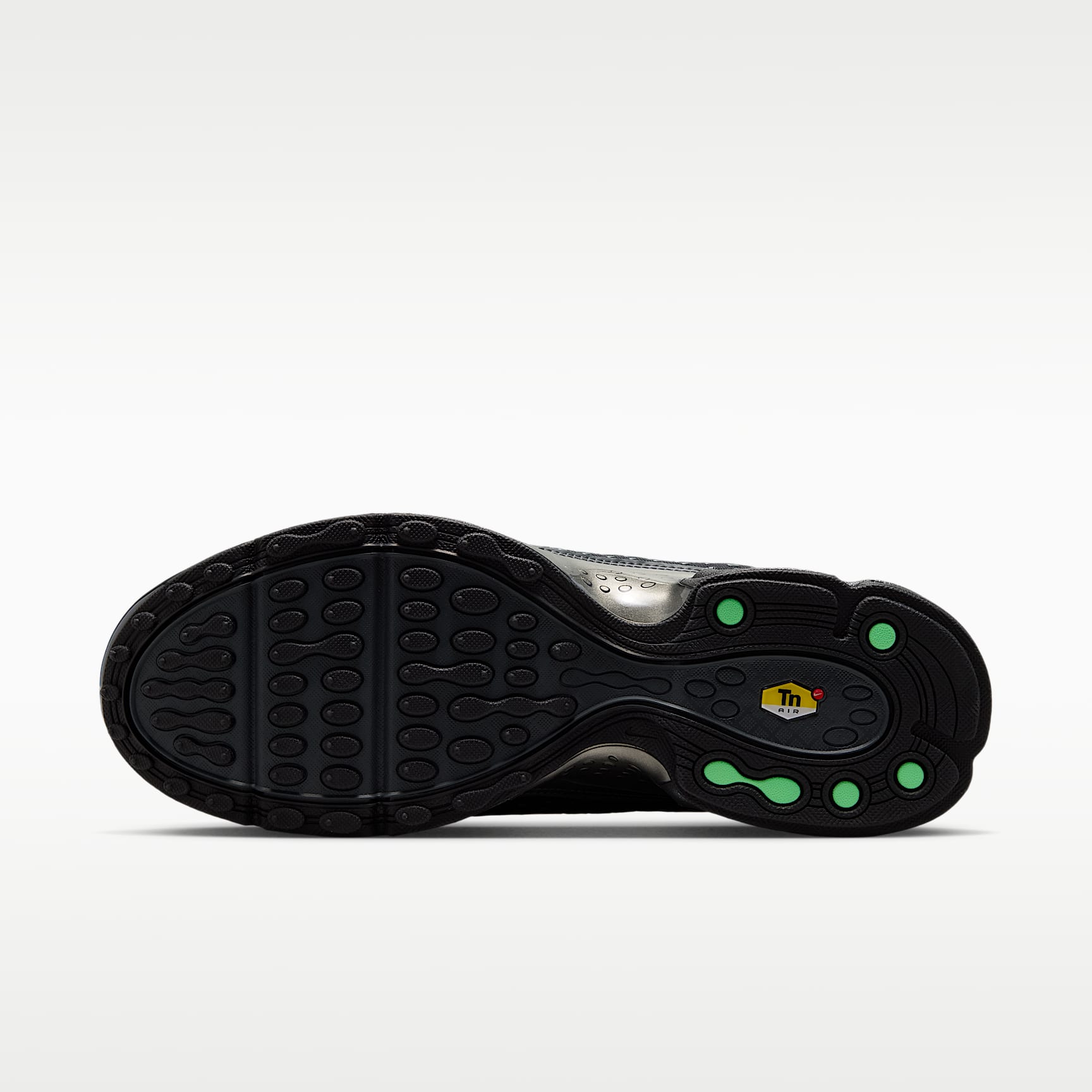 Nike Air Max Plus VII Schuh (Herren) – Schwarz/Dark Smoke Grey/Metallic Pewter/Illusion Green