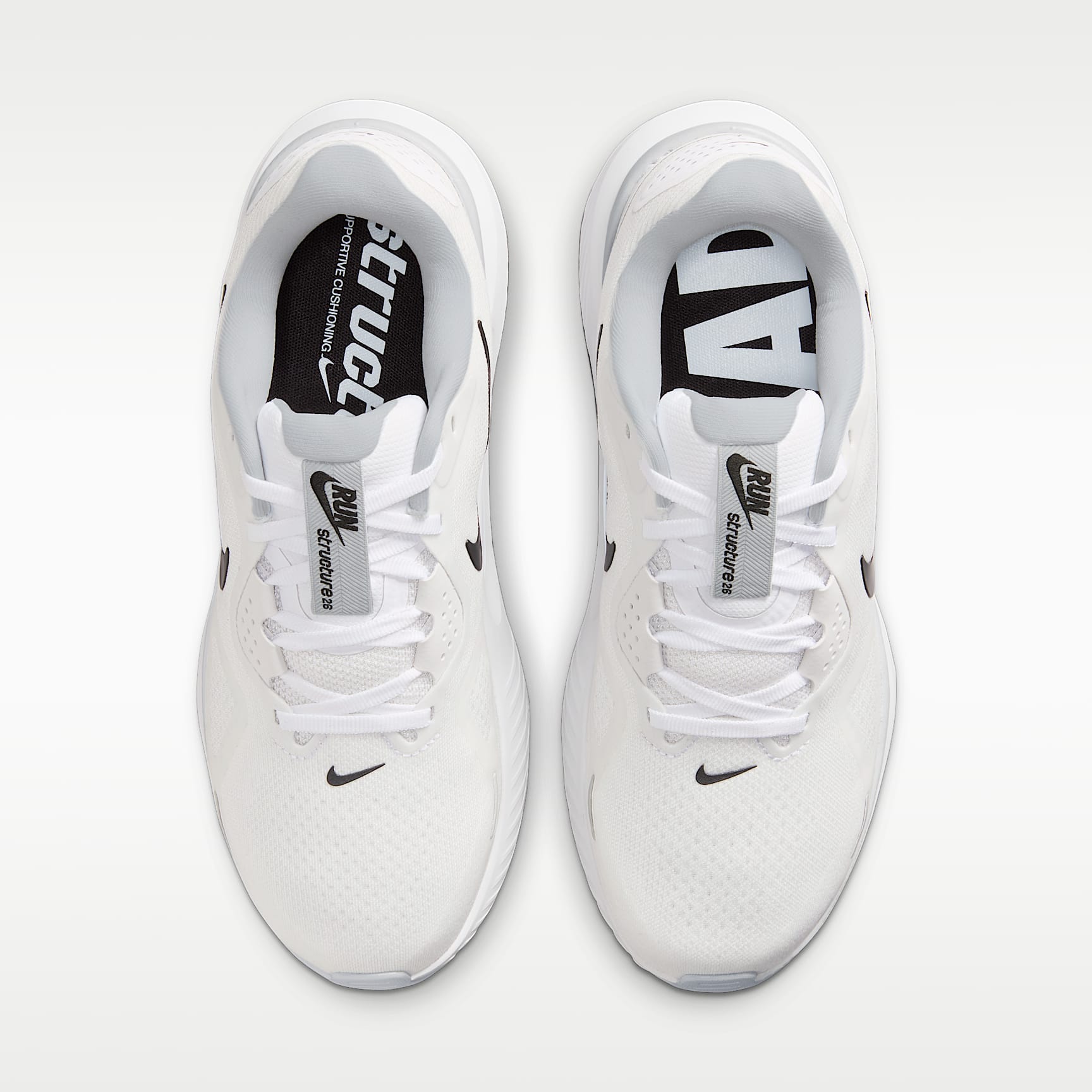 Nike Structure 26 Straßenlaufschuh (Damen) – Weiß/Pure Platinum/Schwarz