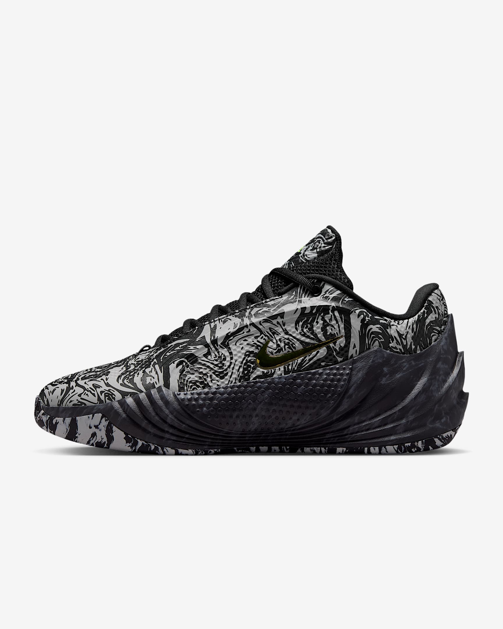 Giannis Freak 8 "Etched in Stone" Basketballschuh – Schwarz/Light Smoke Grey/Volt
