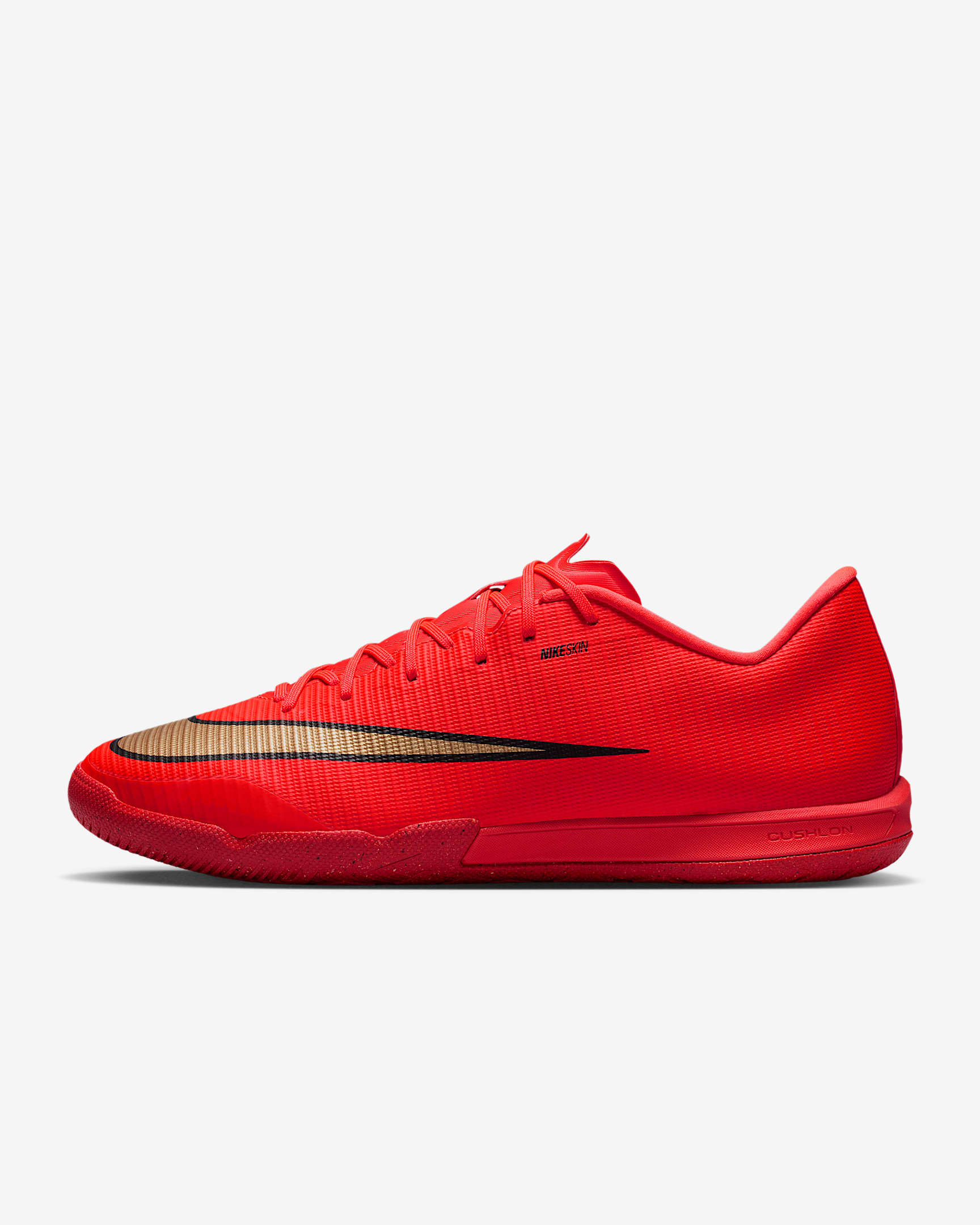 Nike Mercurial Vapor 17 Academy Low-Top-Fußballschuh für Hallen- und Hartplätze – Bright Crimson/Blur