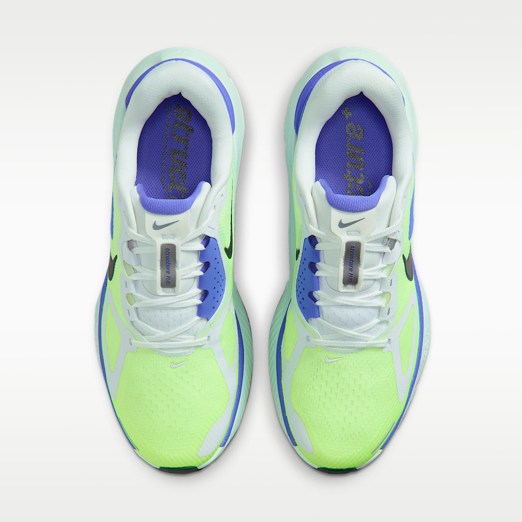 Nike Structure Plus Straßenlaufschuh (Herren) – Weiß/Volt Ice/Barely Green/Black Spruce