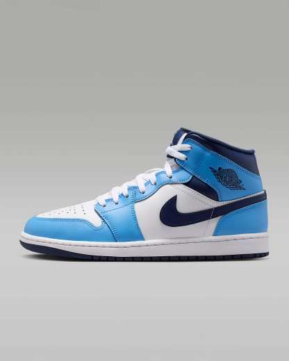 Air Jordan 1 Mid Herrenschuh – University Blue/Weiß/Sail/Midnight Navy