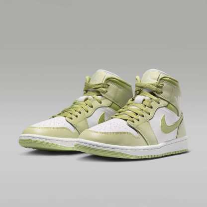 Air Jordan 1 Mid Schuh (Damen) – Olive Aura/Lawn/Coconut Milk/Sail