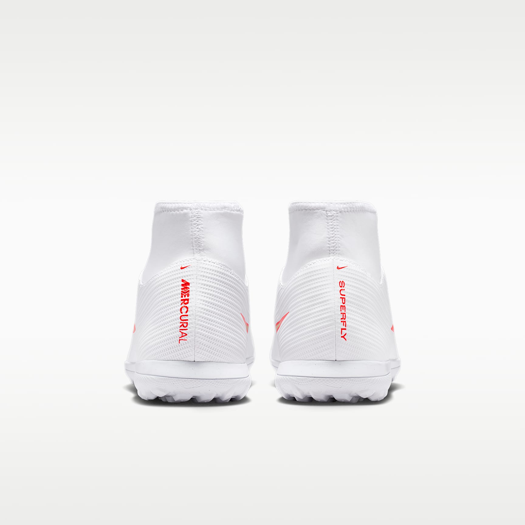 Nike Mercurial Superfly 11 Club High-Top-Fußballschuh für Turf – Weiß/Bright Crimson/Blur