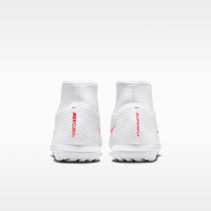 Nike Mercurial Superfly 11 Club High-Top-Fußballschuh für Turf – Weiß/Bright Crimson/Blur