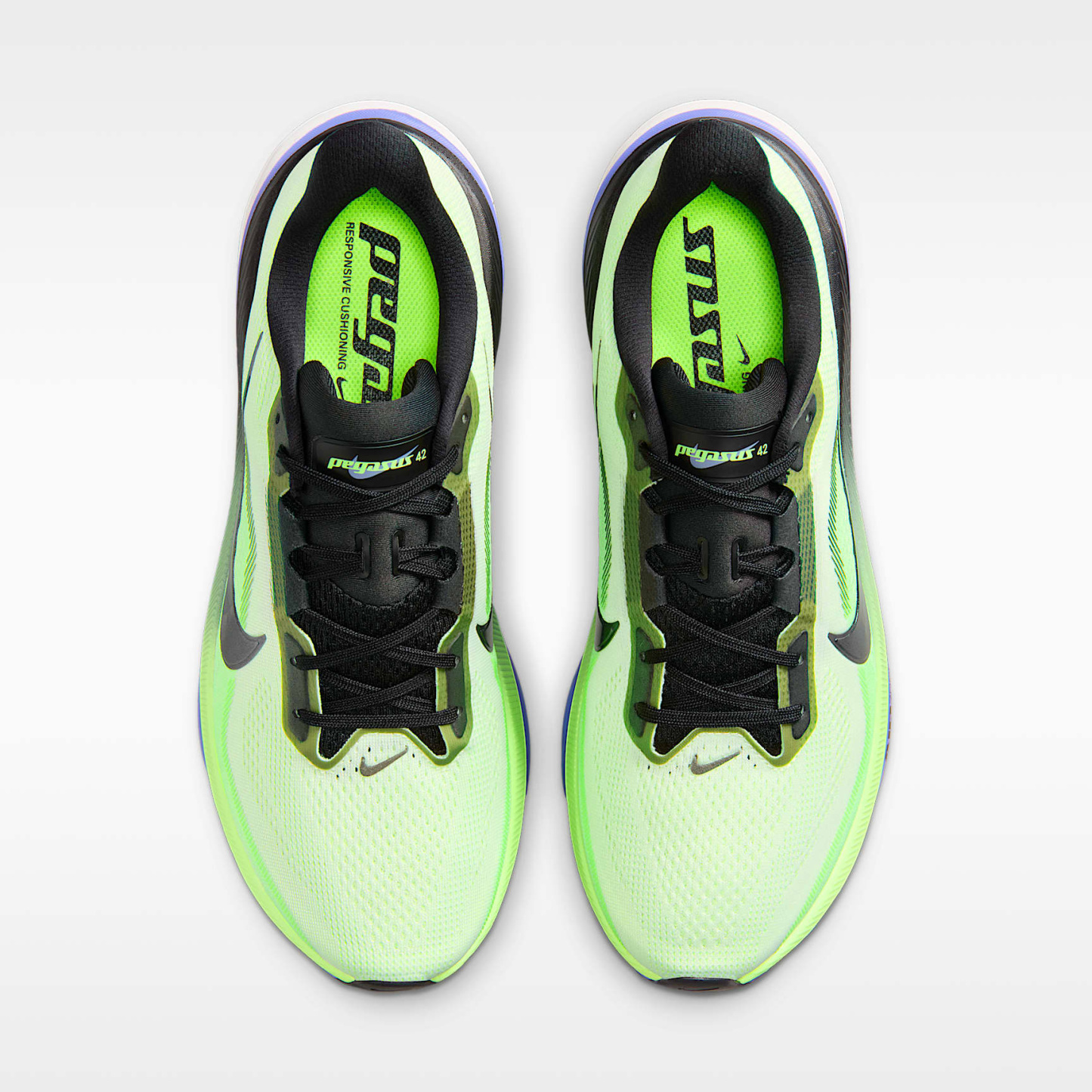 Nike Pegasus 42 Straßenlaufschuh (Herren) – Volt Tint/Sapphire/Lime Blast/Black Spruce