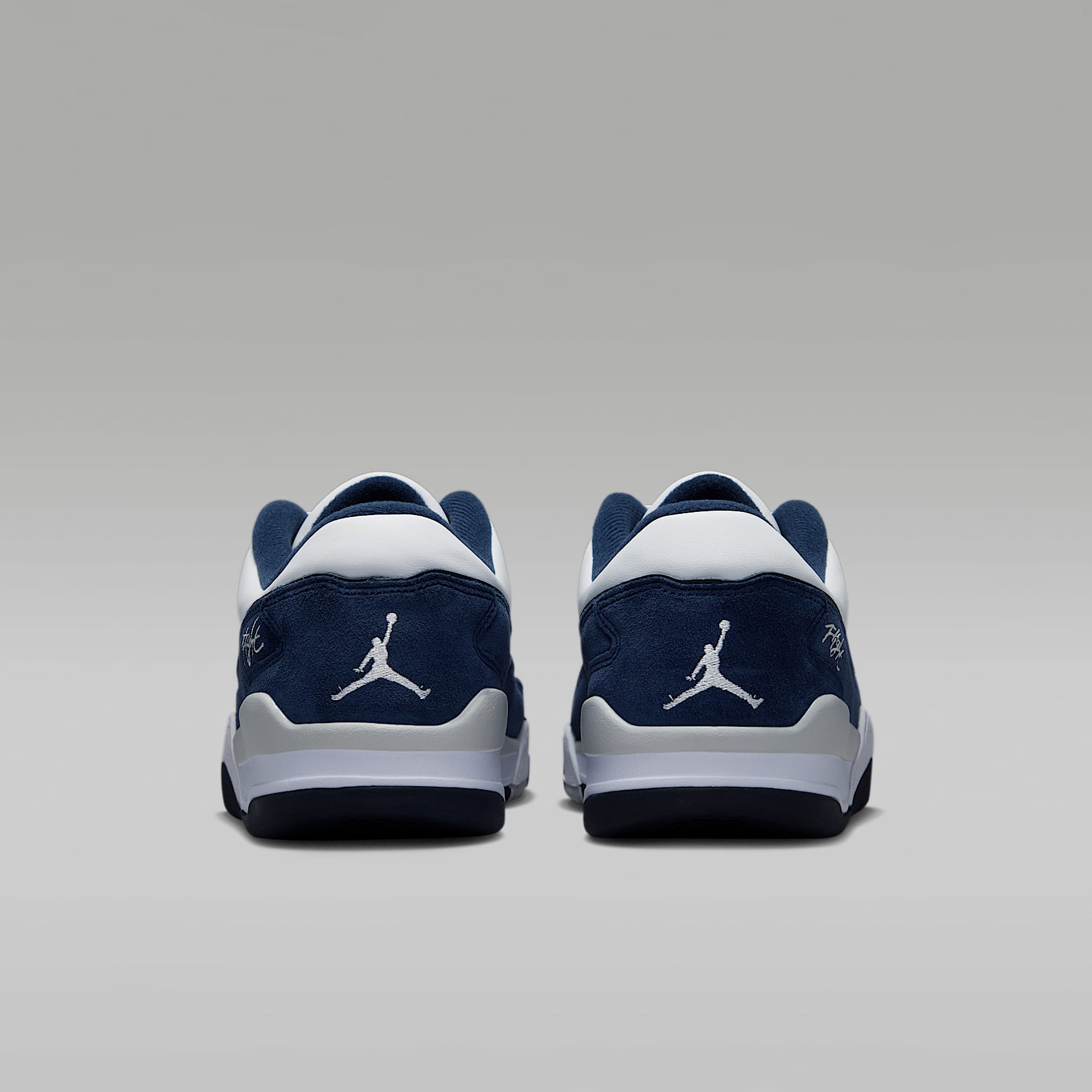 Jordan Flight Court Schuh (Herren) – Weiß/Light Smoke Grey/Obsidian/College Navy