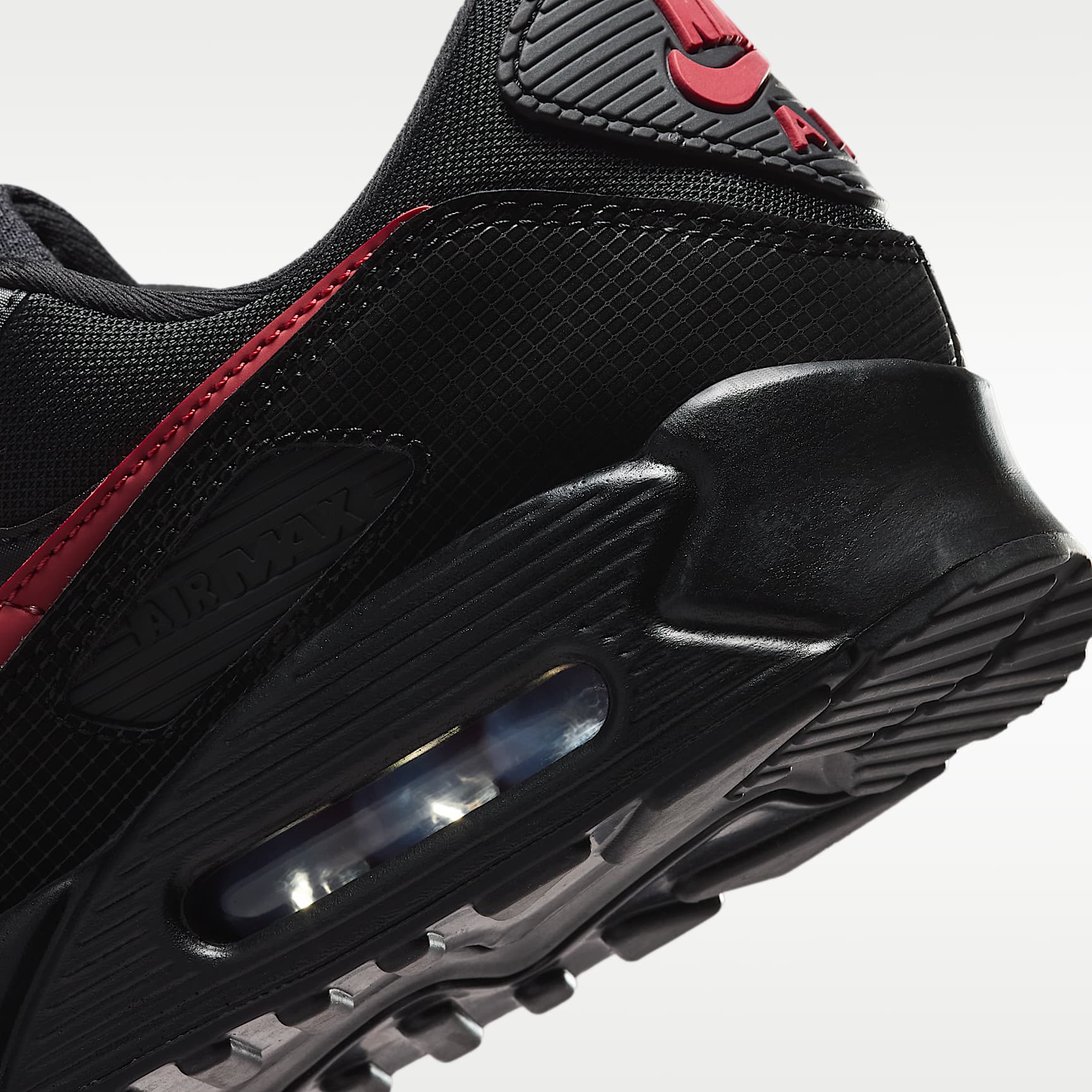 Nike Air Max 90 Schuh (Herren) – Schwarz/Schwarz/Tough Red