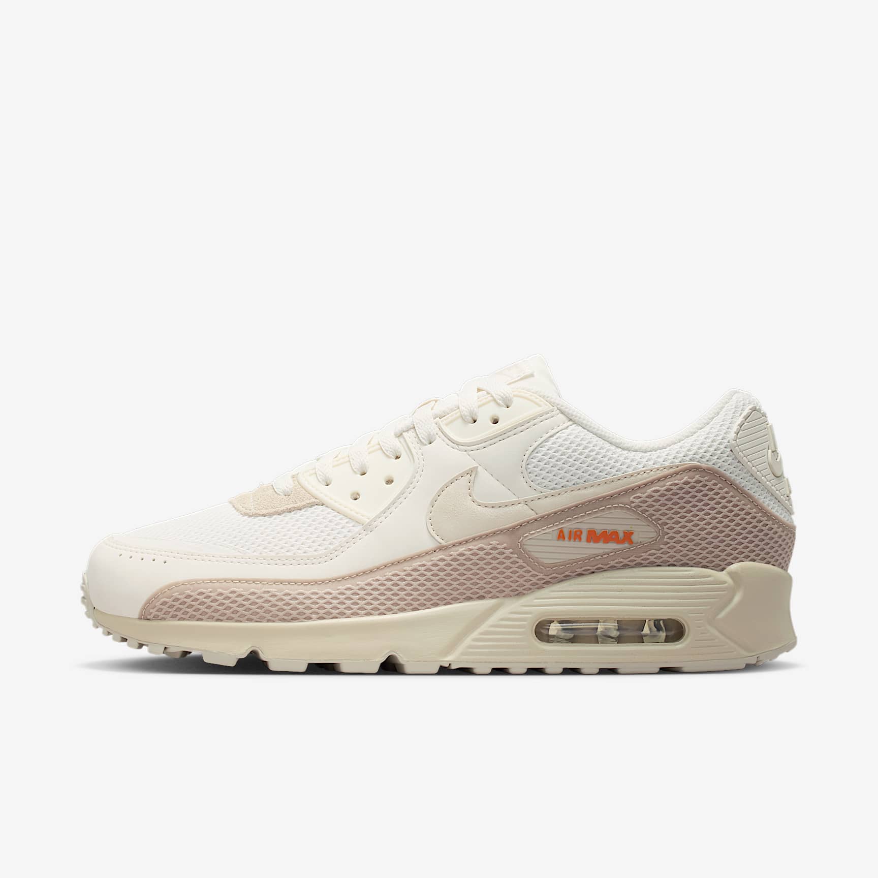 Nike Air Max 90 Premium Schuh (Herren) – Phantom/Cream II/Safety Orange/Light Orewood Brown