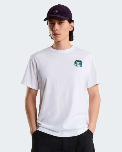 Unisex Basecamp Barista Graphic T-Shirt mit lockerer Passform – TNF White-Pacific Teal