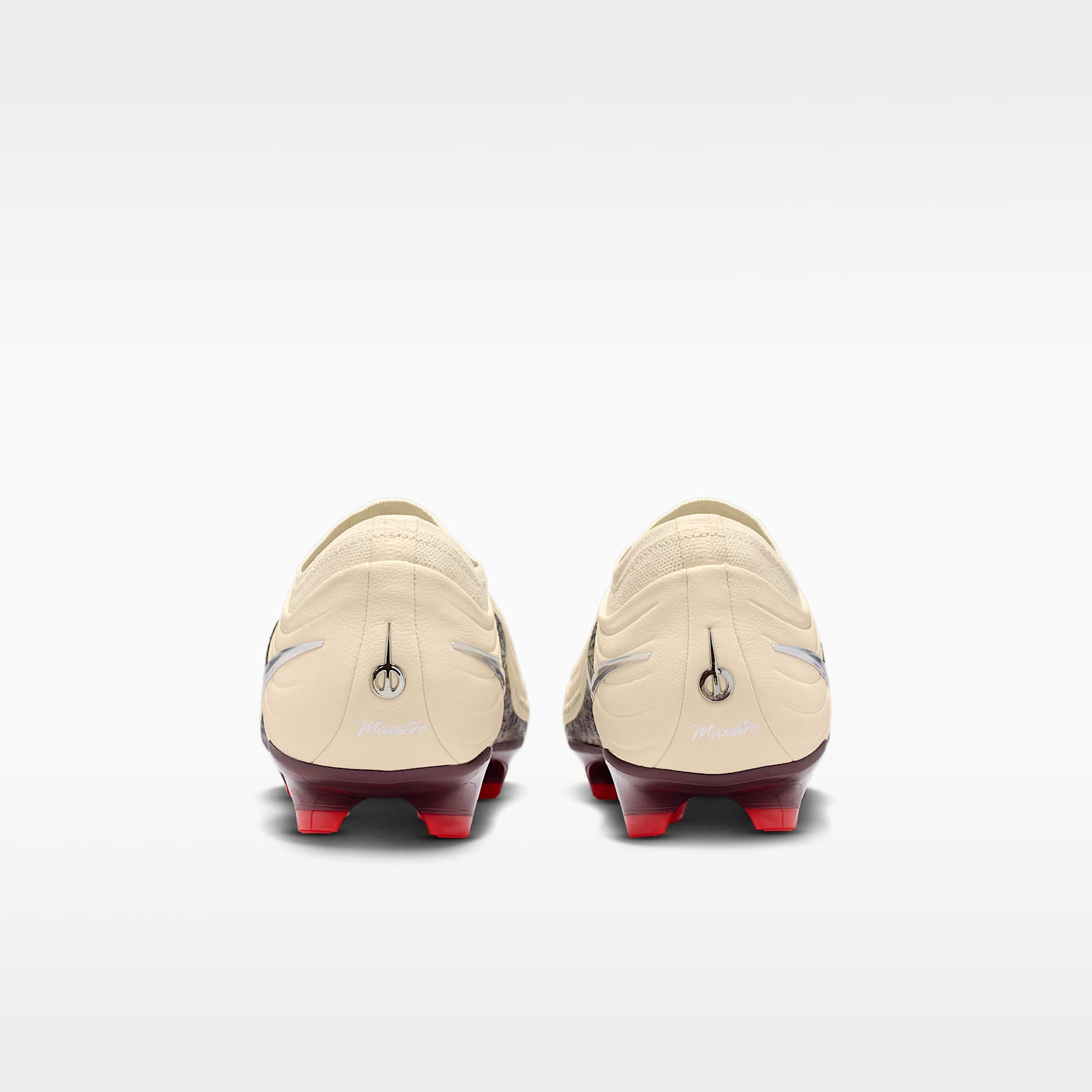 Nike United Tiempo Maestro Elite Low-Top-Fußballschuh für normalen Rasen – Fossil/Burgundy Crush/Metallic Silver