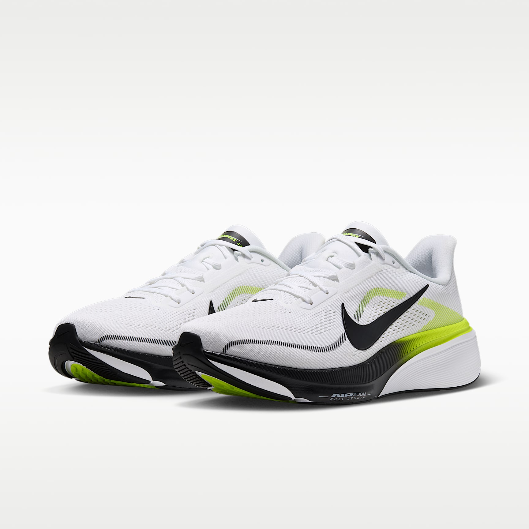 Nike Pegasus 42 Straßenlaufschuh (Herren) – Weiß/Lemon Venom/Weiß/Schwarz
