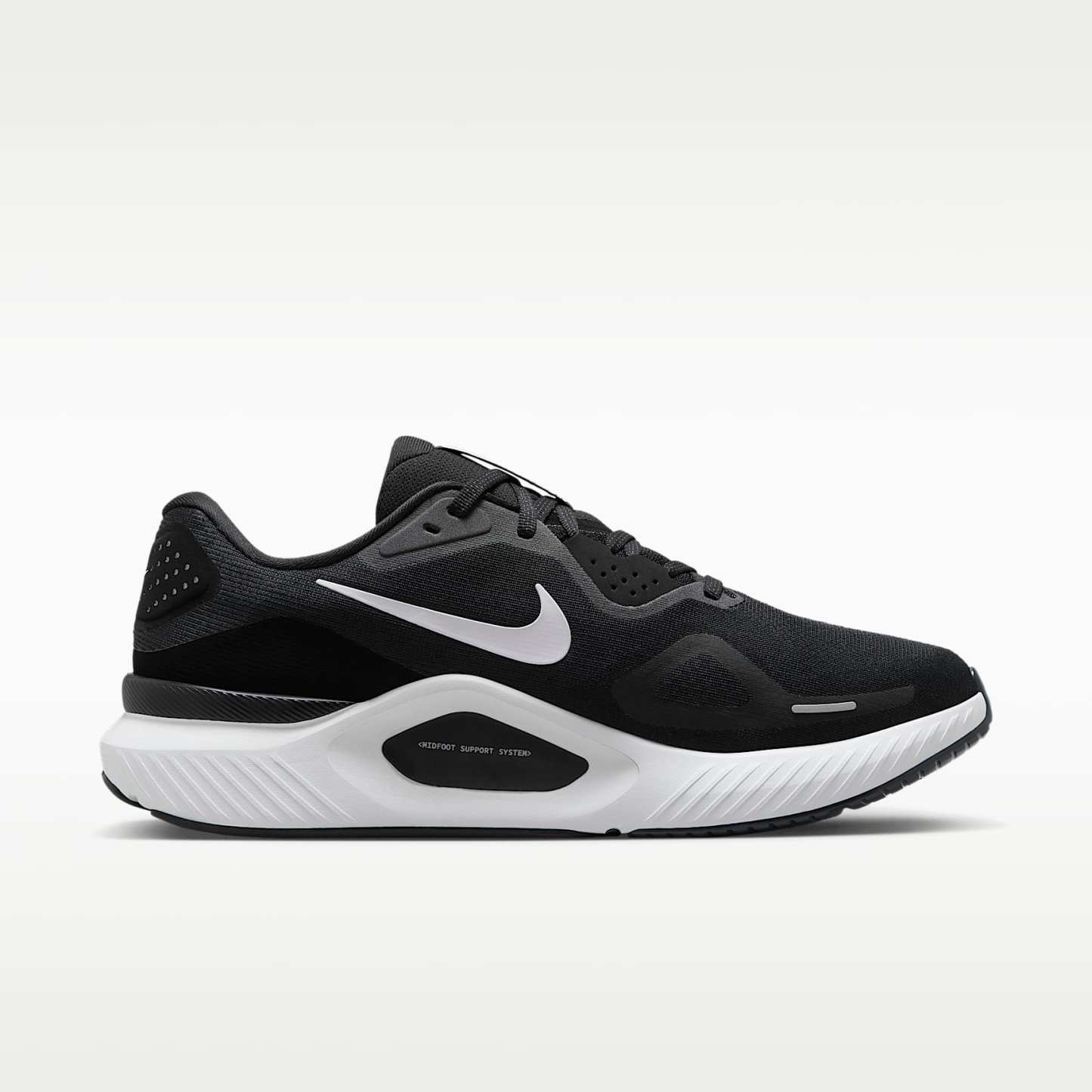 Nike Structure 26 Straßenlaufschuh (weit, Herren) – Schwarz/Wolf Grey/Metallic Silver/Weiß