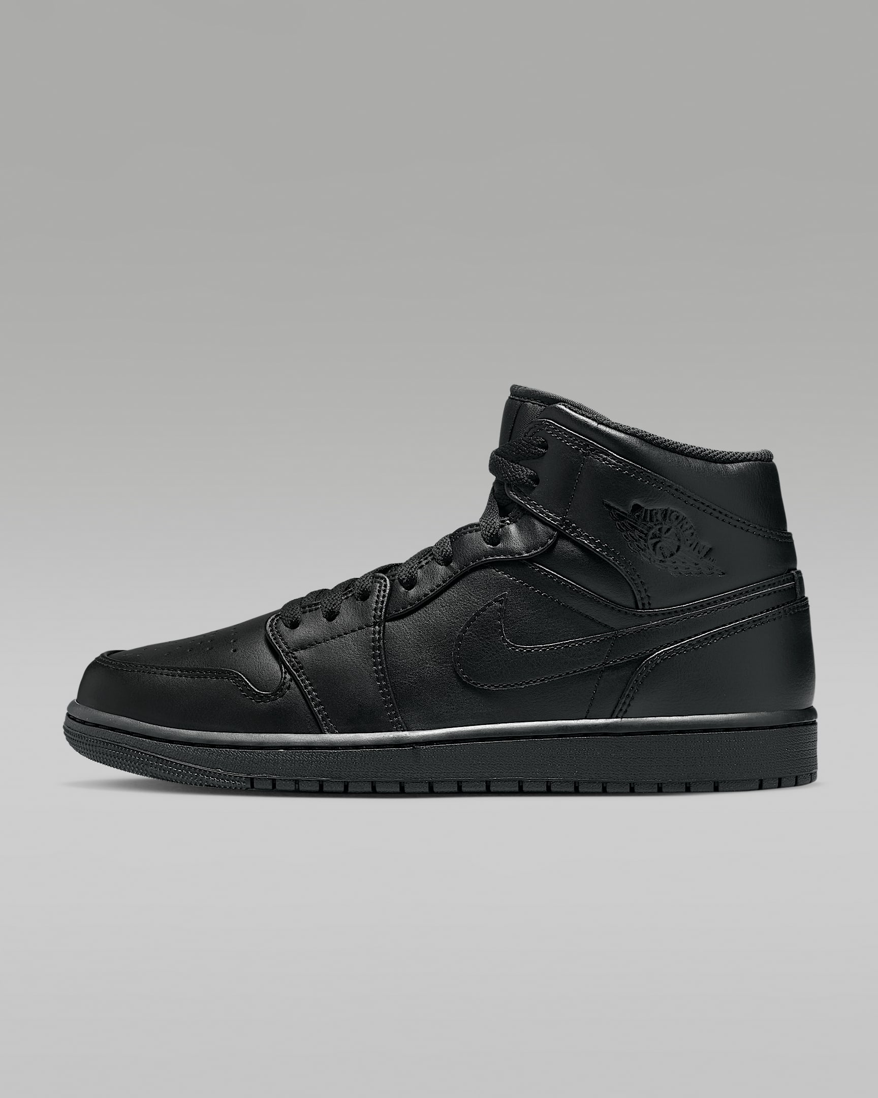 Air Jordan 1 Mid Schuh (Herren) – Schwarz/Schwarz/Schwarz