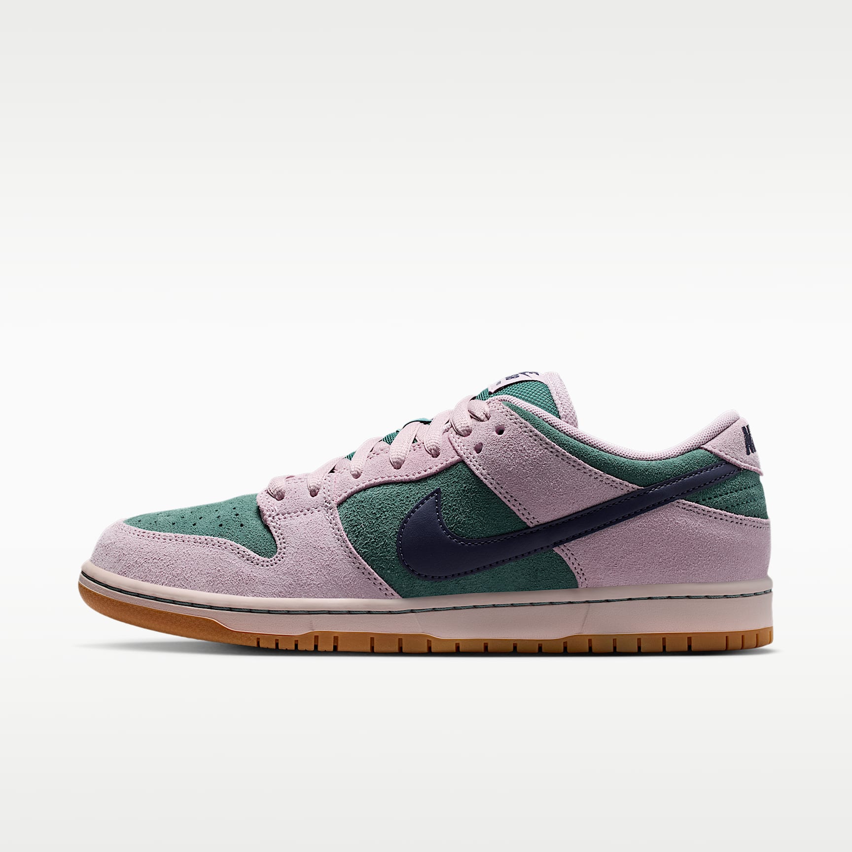 Nike SB Dunk Low Pro Skateboardschuh – Mineral Slate/Particle Rose/Silt Red/Dark Raisin