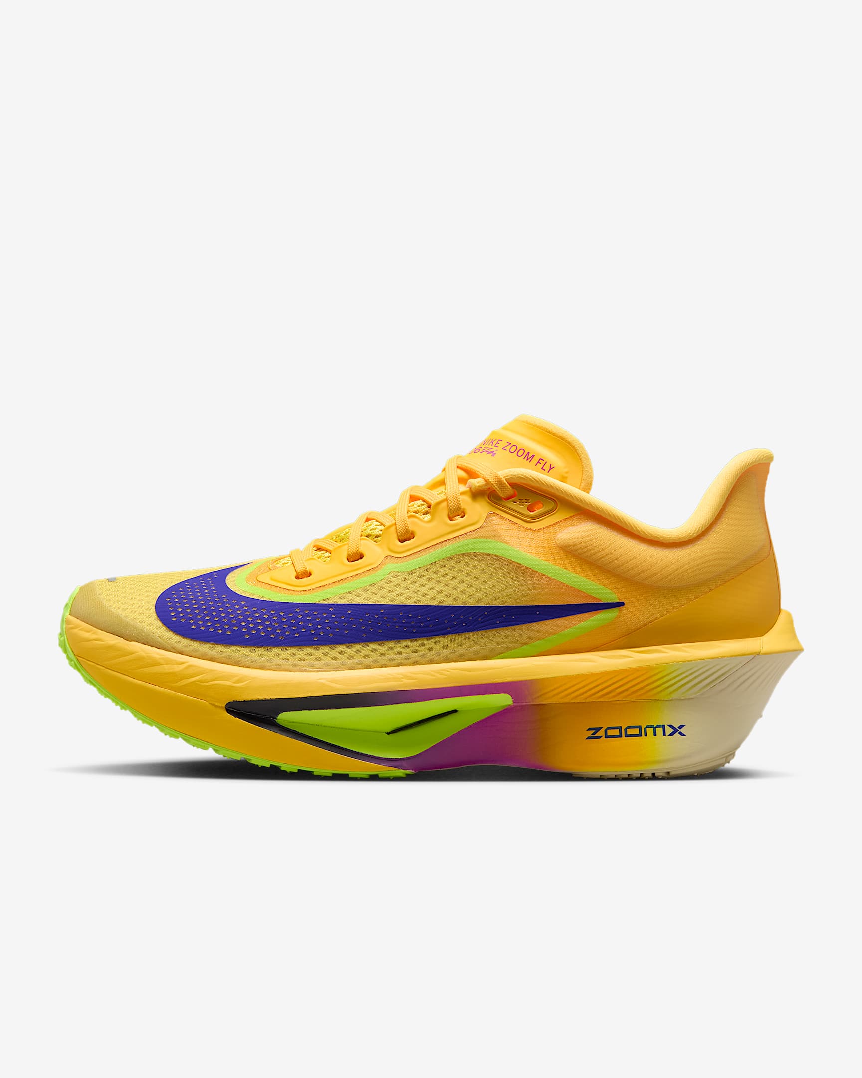 Nike Zoom Fly 6 Straßenlaufschuh für Wettkämpfe (Damen) – Citron Pulse/Volt Ice/Hyper Violet/Indigo Burst