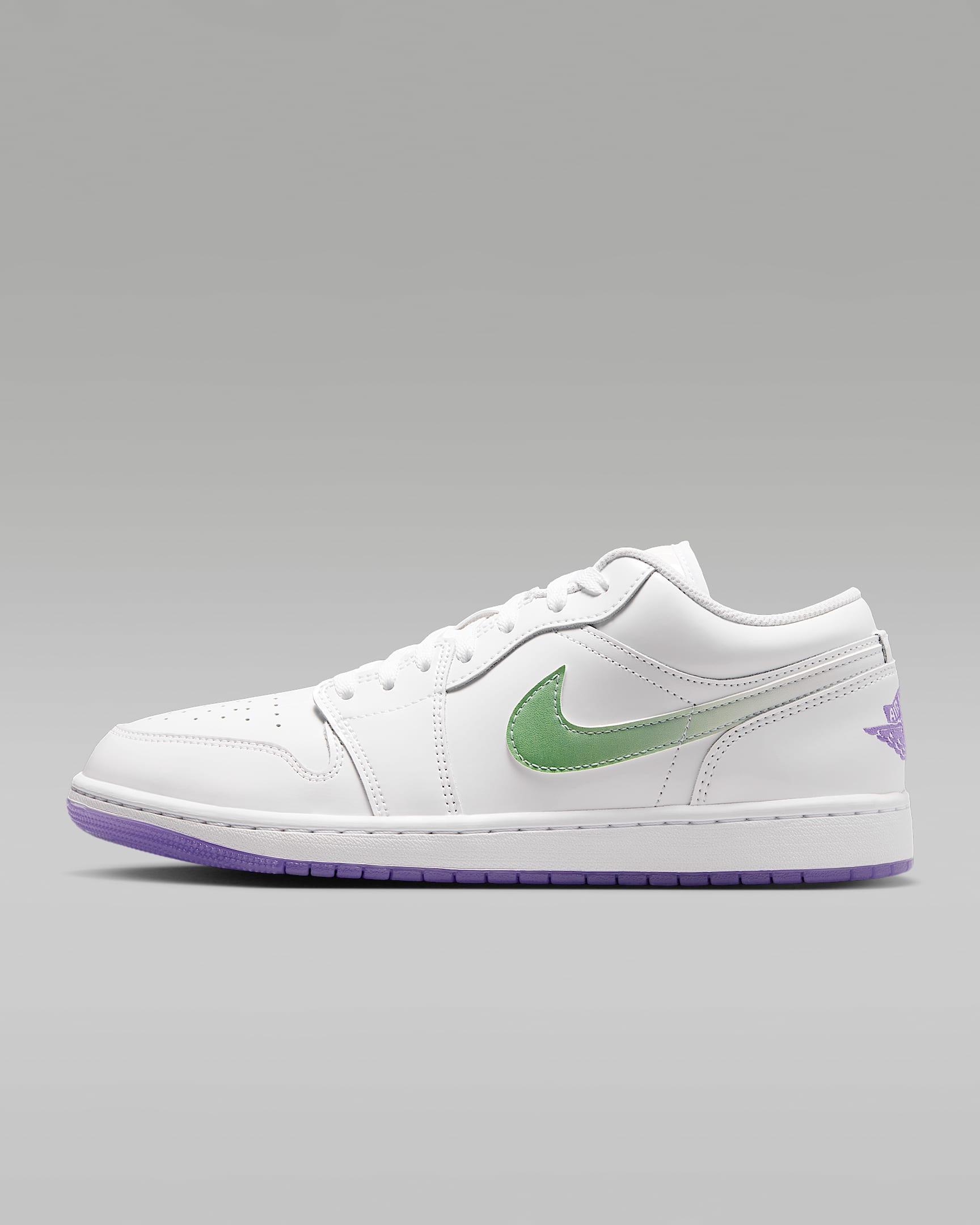 Air Jordan 1 Low SE Quai 54 Herrenschuh – Weiß/Key Lime/Action Grape