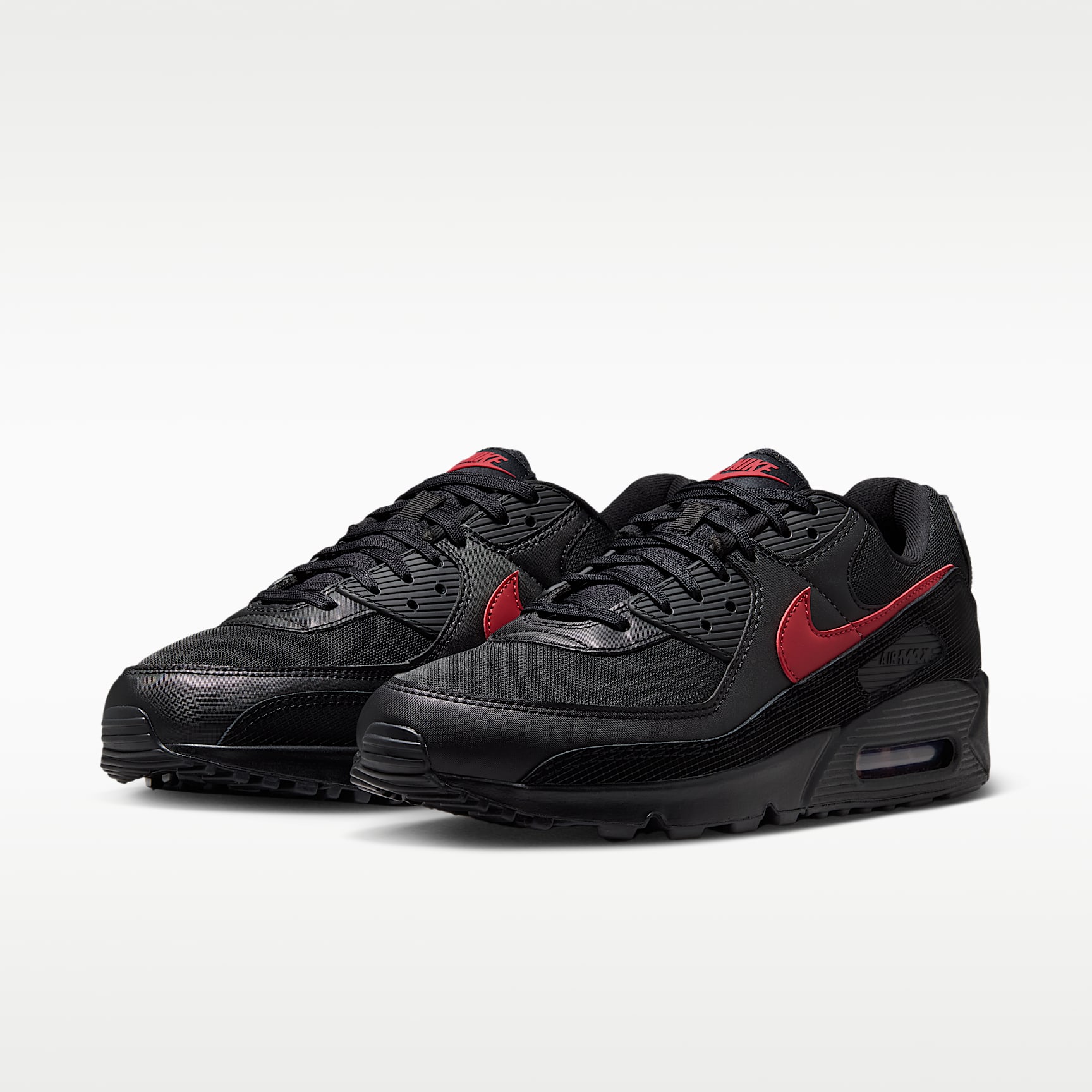 Nike Air Max 90 Schuh (Herren) – Schwarz/Schwarz/Tough Red