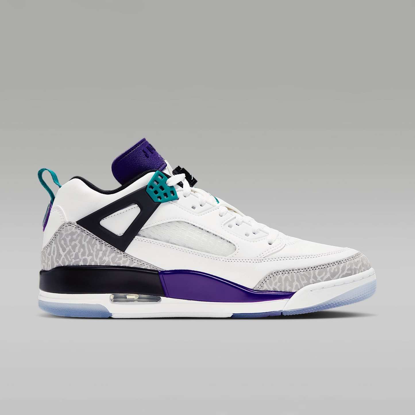 Jordan Spizike Low Herrenschuh – Weiß/Court Purple/Light Smoke Grey/Rio Teal