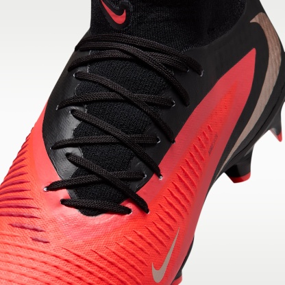 Nike Phantom 6 High Academy Fußballschuh für verschiedene Böden – Bright Crimson/Schwarz/Blur