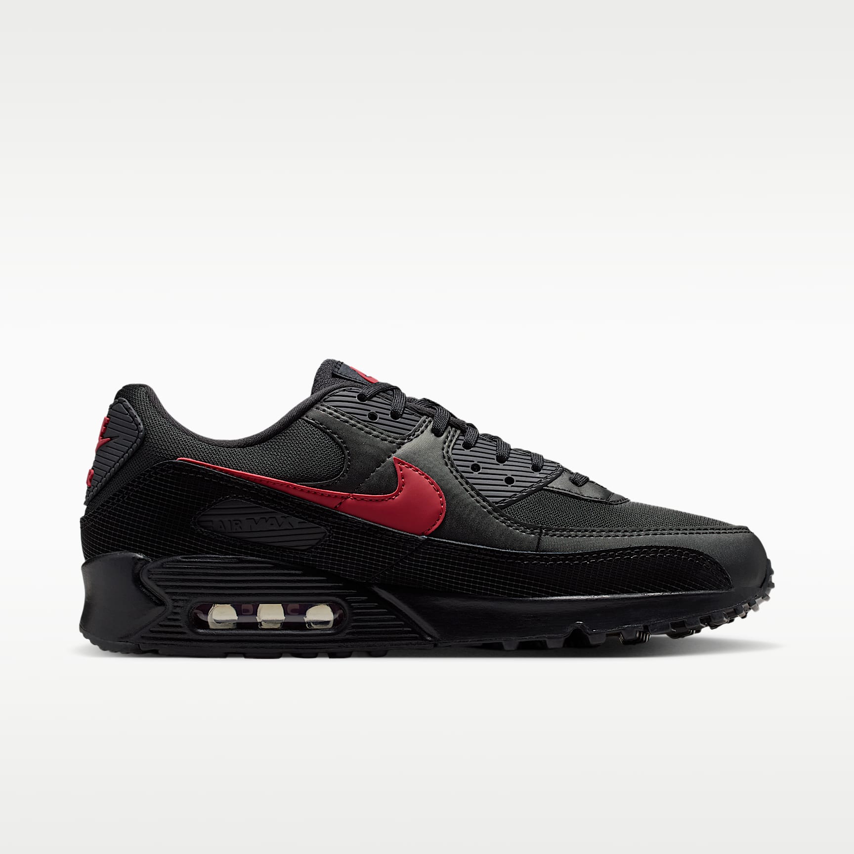 Nike Air Max 90 Schuh (Herren) – Schwarz/Schwarz/Tough Red