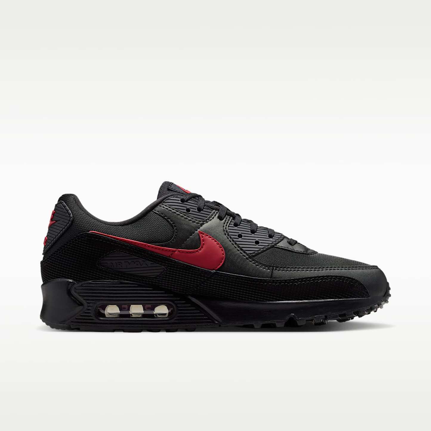 Nike Air Max 90 Schuh (Herren) – Schwarz/Schwarz/Tough Red