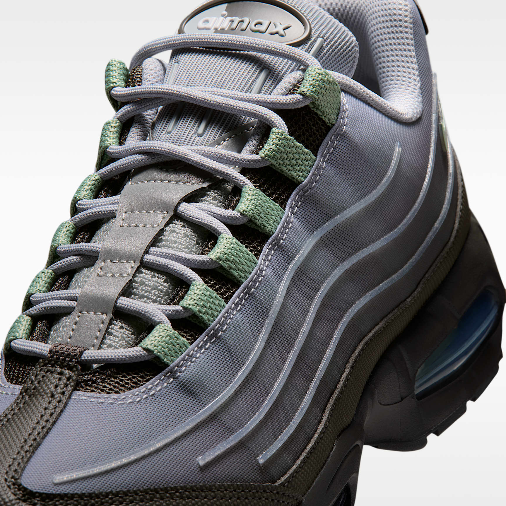 Nike Air Max 95 Big Bubble Tech Schuh (Herren) – Medium Ash/Wolf Grey/Metallic Silver/Steam