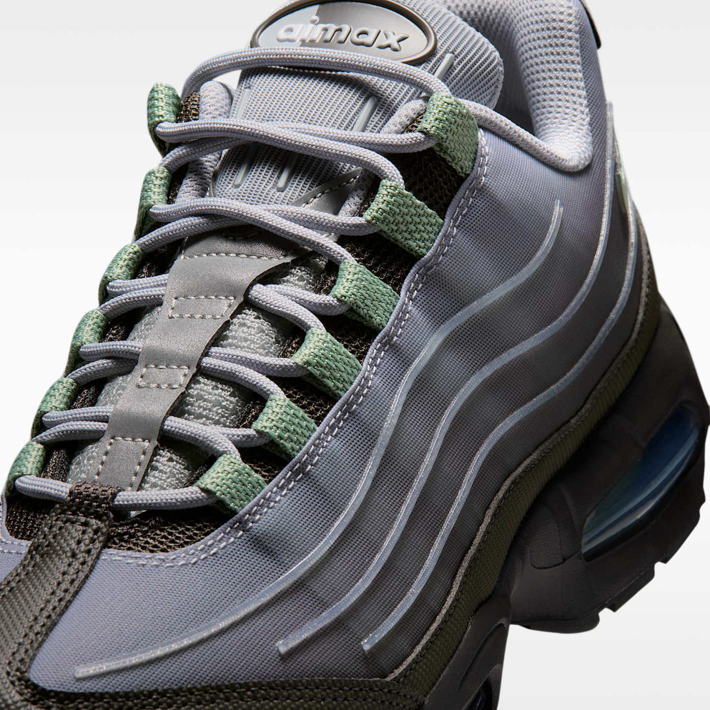 Nike Air Max 95 Big Bubble Tech Schuh (Herren) – Medium Ash/Wolf Grey/Metallic Silver/Steam