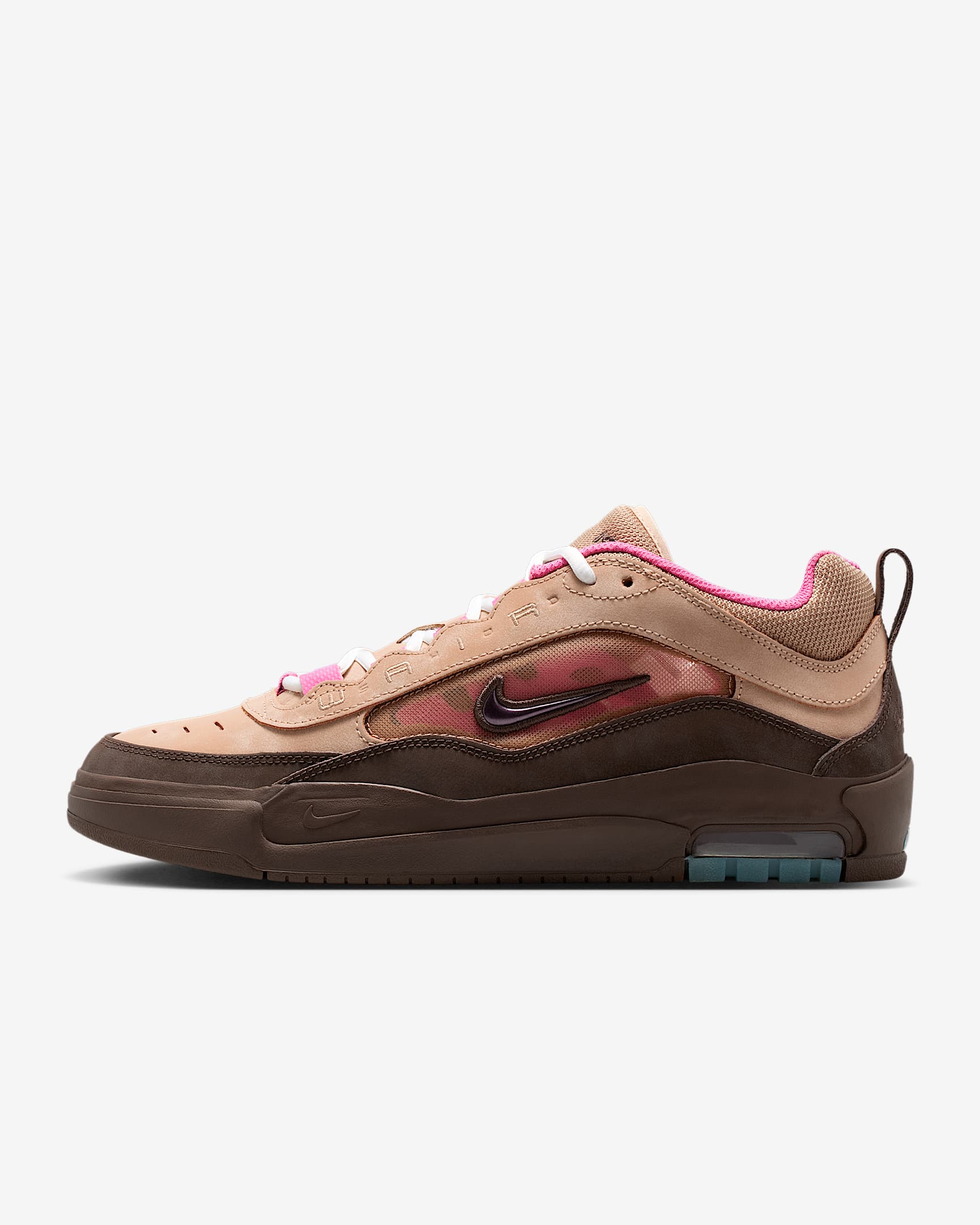 Nike Air Max Ishod Skateboardschuh – Hemp/Pinksicle/University Gold/Baroque Brown