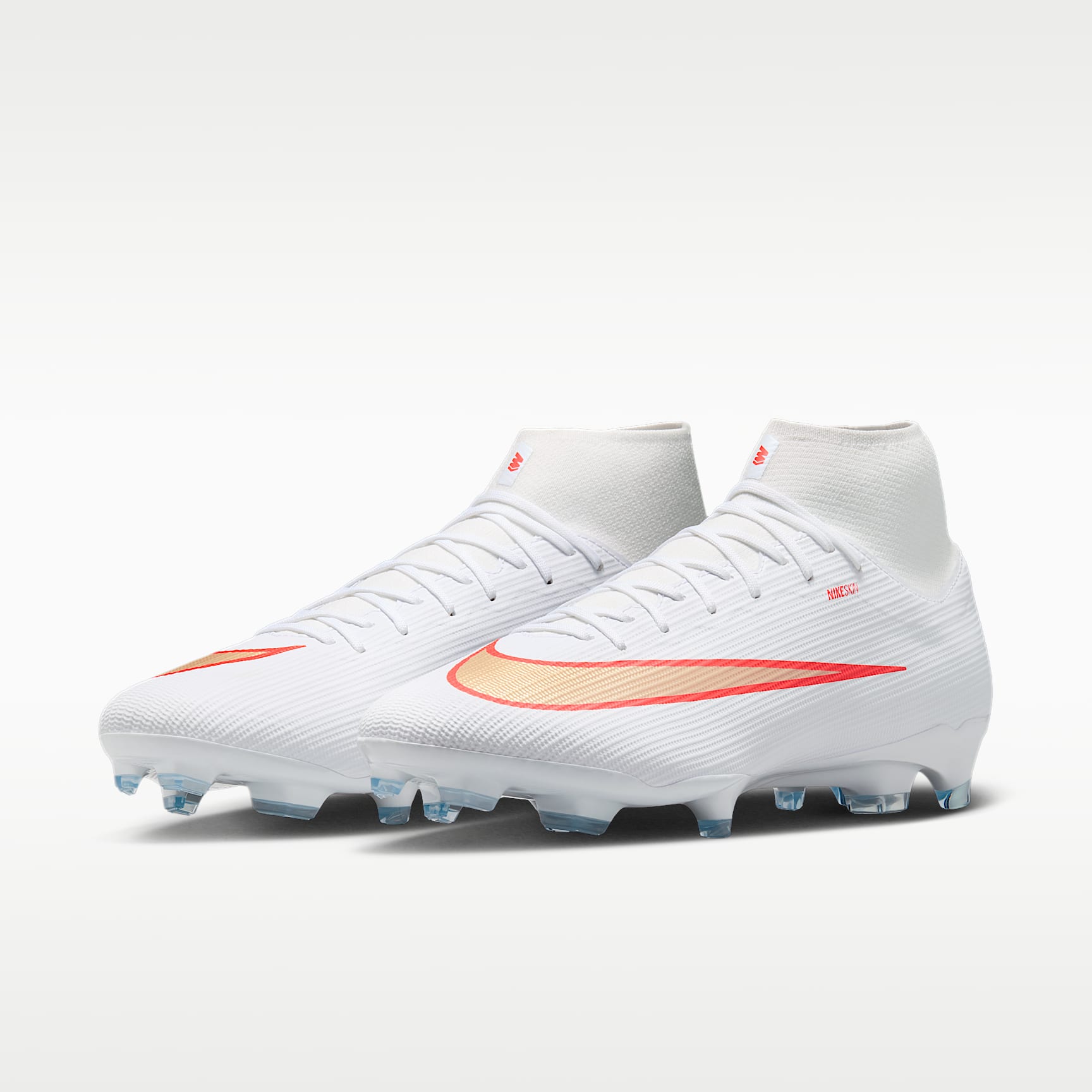 Nike Mercurial Superfly 11 Academy High-Top-Fußballschuh für verschiedene Böden – Weiß/Bright Crimson/Blur