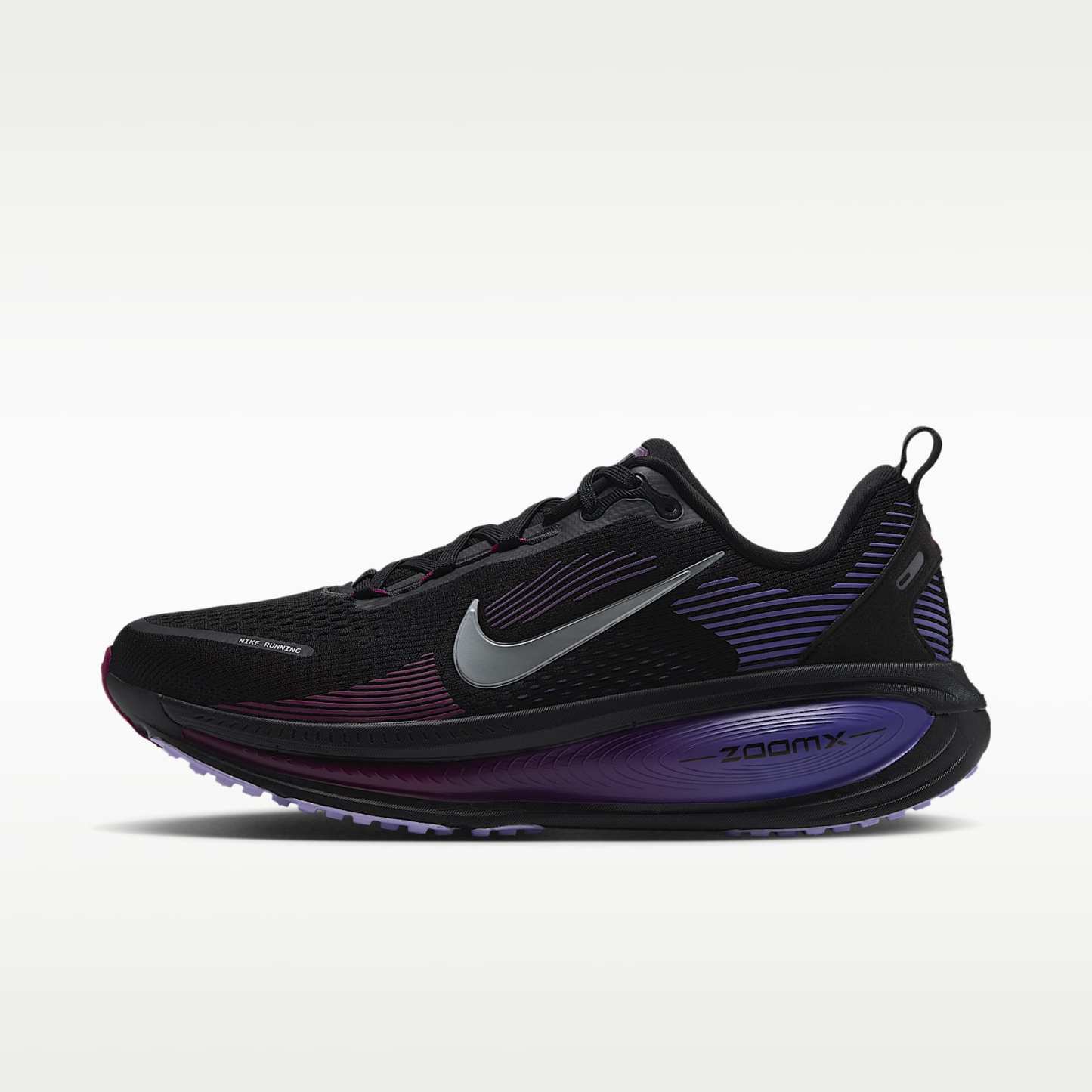 Nike Vomero 18 Straßenlaufschuh (Damen) – Schwarz/Persian Violet/True Berry/Metallic Silver
