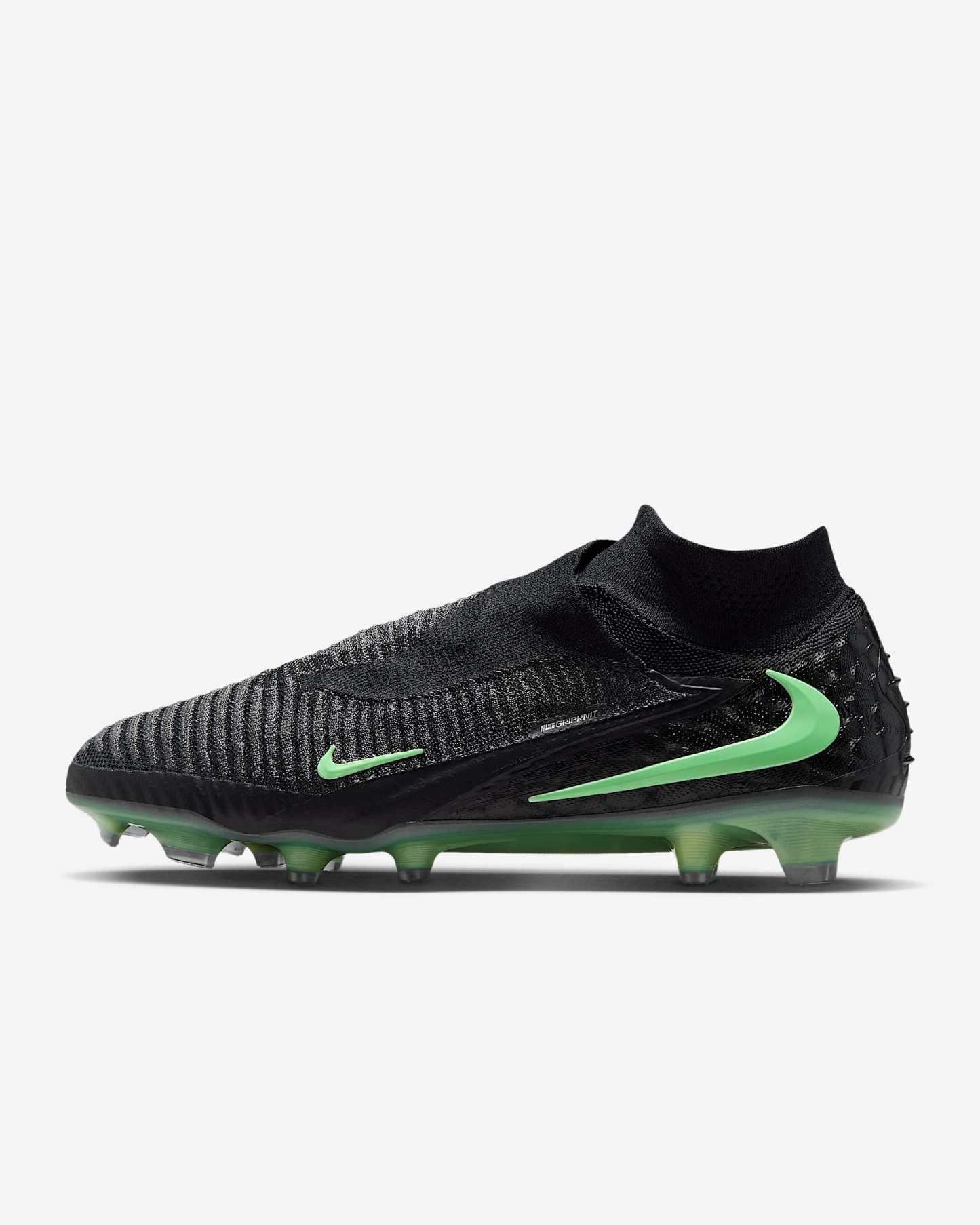 Nike Phantom 6 High Elite Fußballschuh für normalen Rasen – Schwarz/Schwarz/Illusion Green