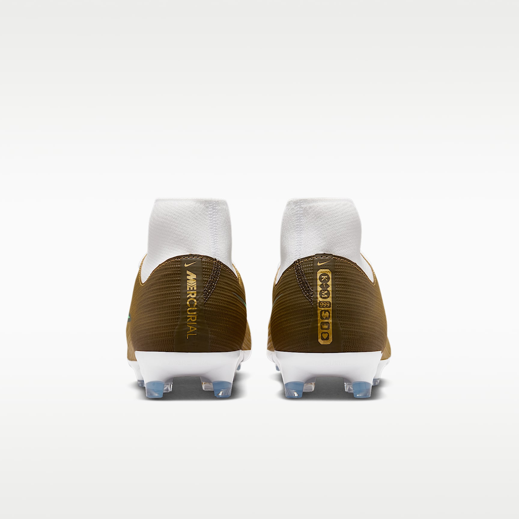 Nike Mercurial Superfly 11 Academy „Kylian Mbappé“ High-Top-Fußballschuh für verschiedene Böden – Metallic Gold/Green Glow