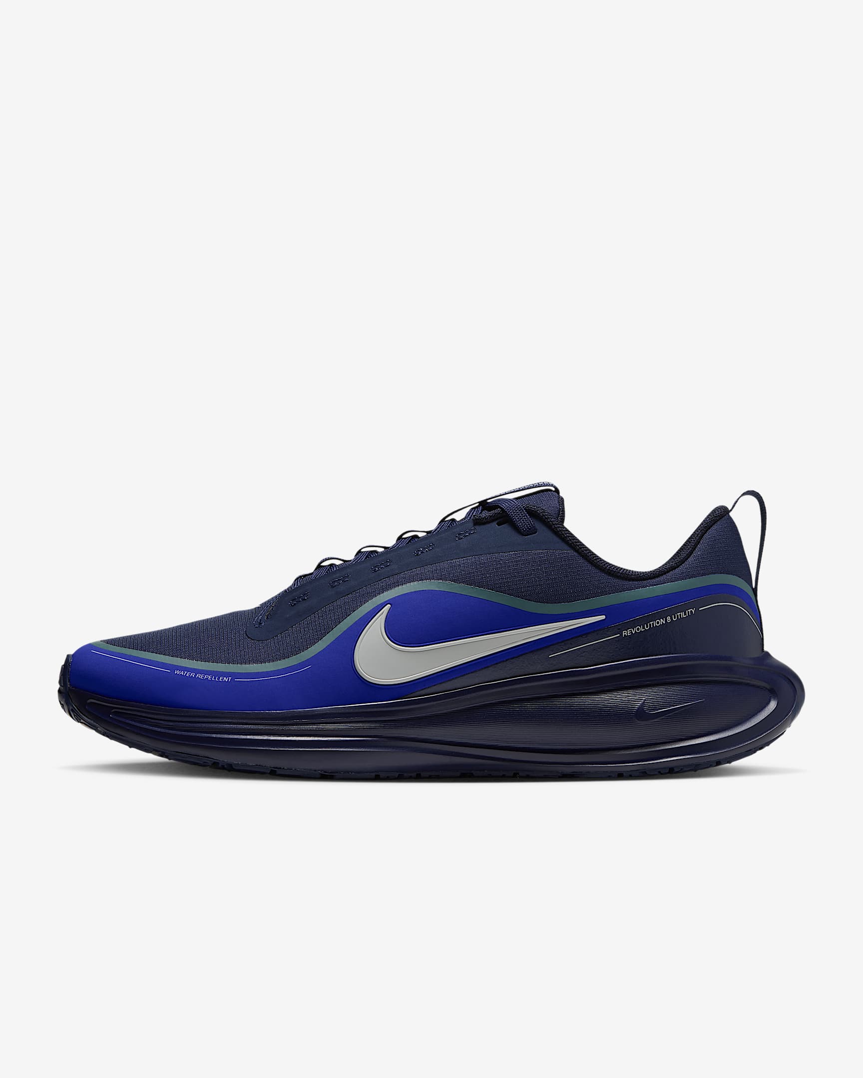 Nike Revolution 8 Utility Straßenlaufschuh (Herren) – Midnight Navy/Racer Blue/Smokey Blue/Grey Mist