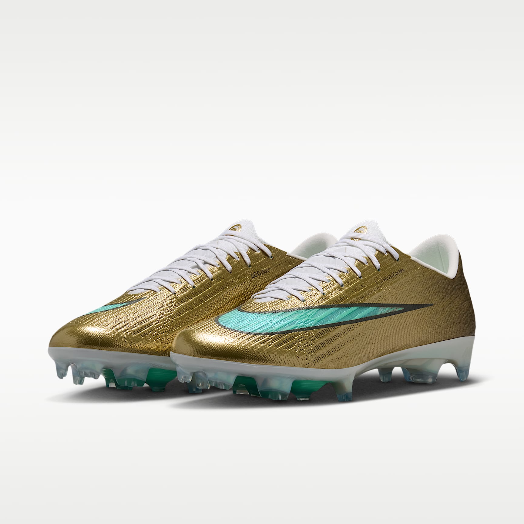 Nike Mercurial Superfly 11 Elite "Kylian Mbappé" Low-Top-Fußballschuh für normalen Rasen – Metallic Gold/Green Glow